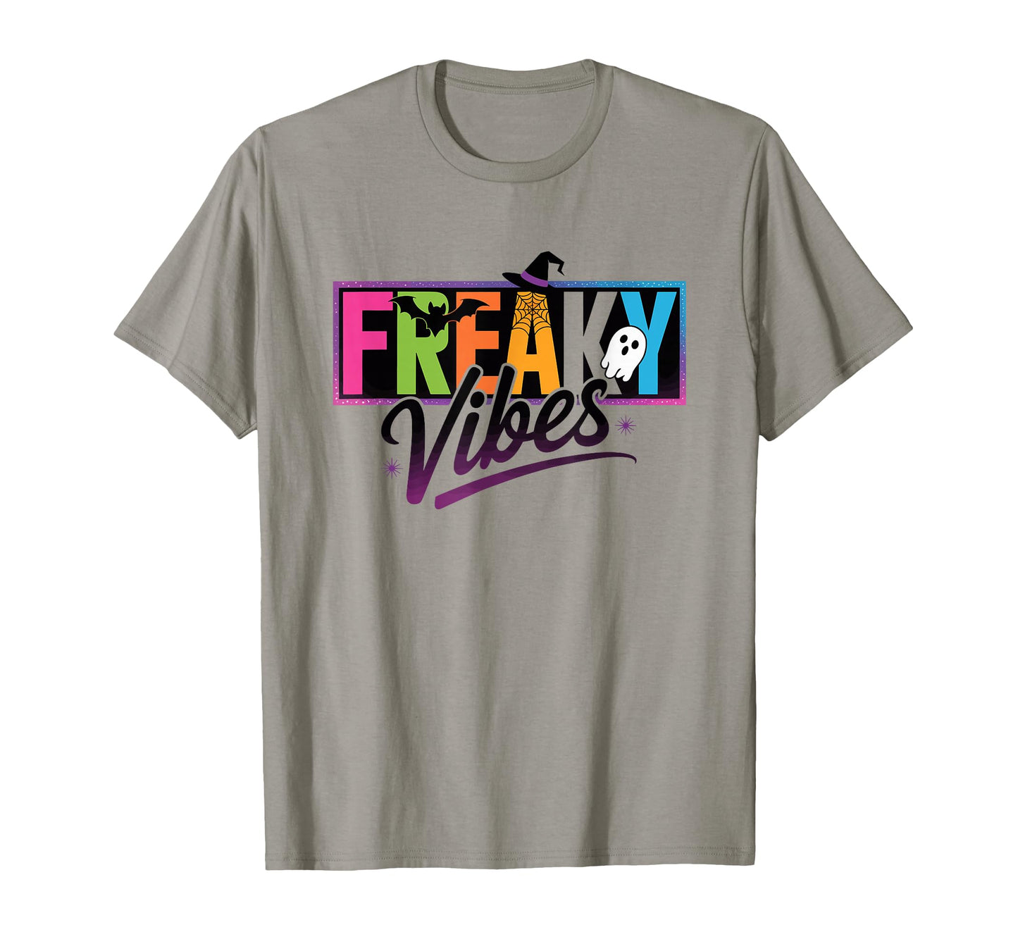 Freaky Vibes Colourful Retro Halloween T-Shirt