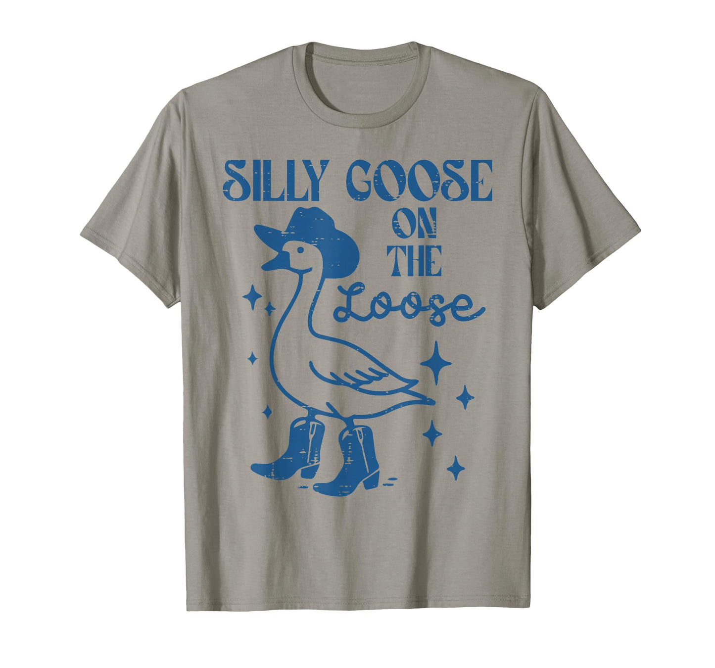 Goose On Loose Cowgirl Vintage Cowboy Silly Men Women Kids T-Shirt
