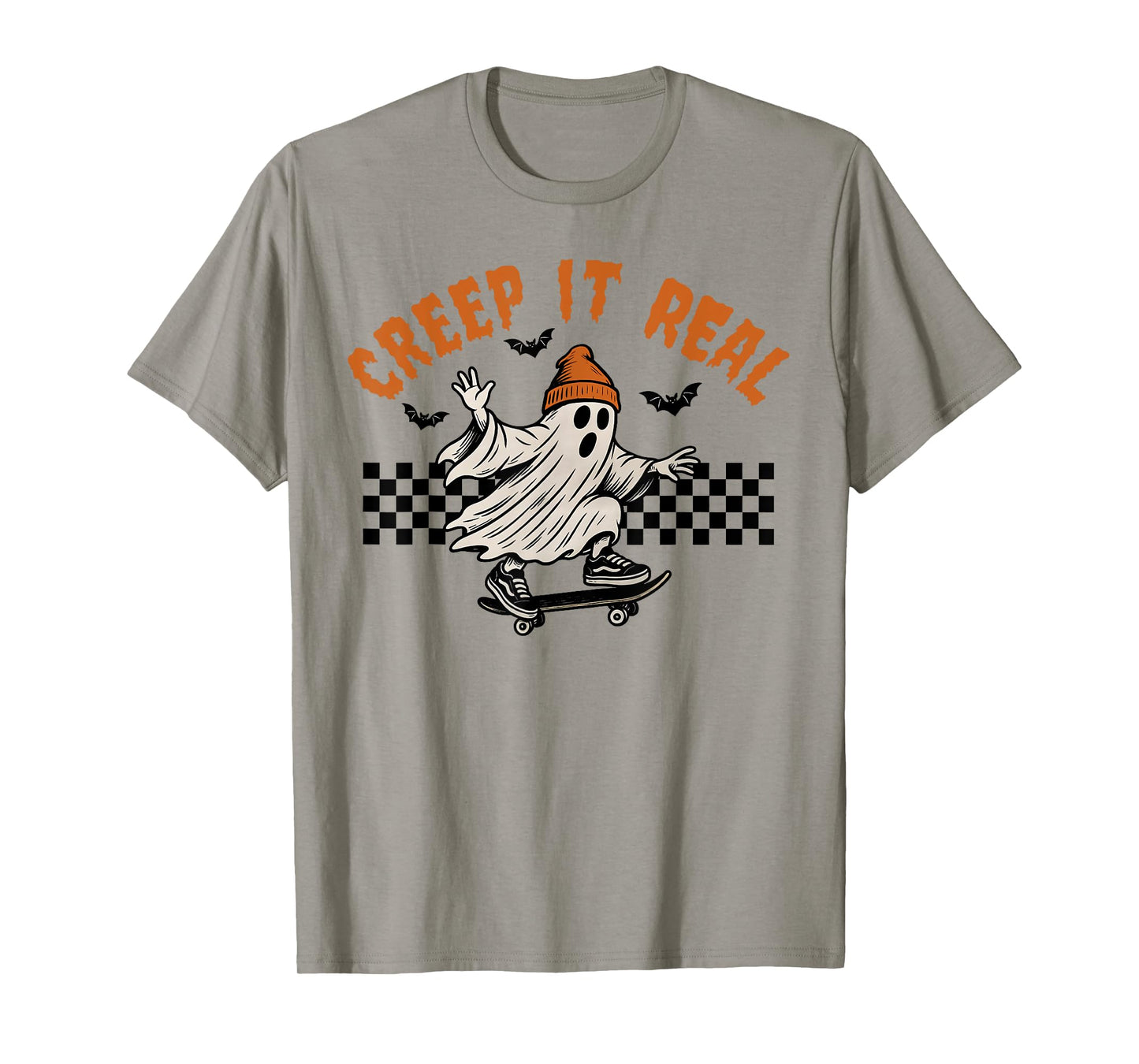 Creep It Real Ghost Skater Halloween Costume Men Boys Kids T-Shirt