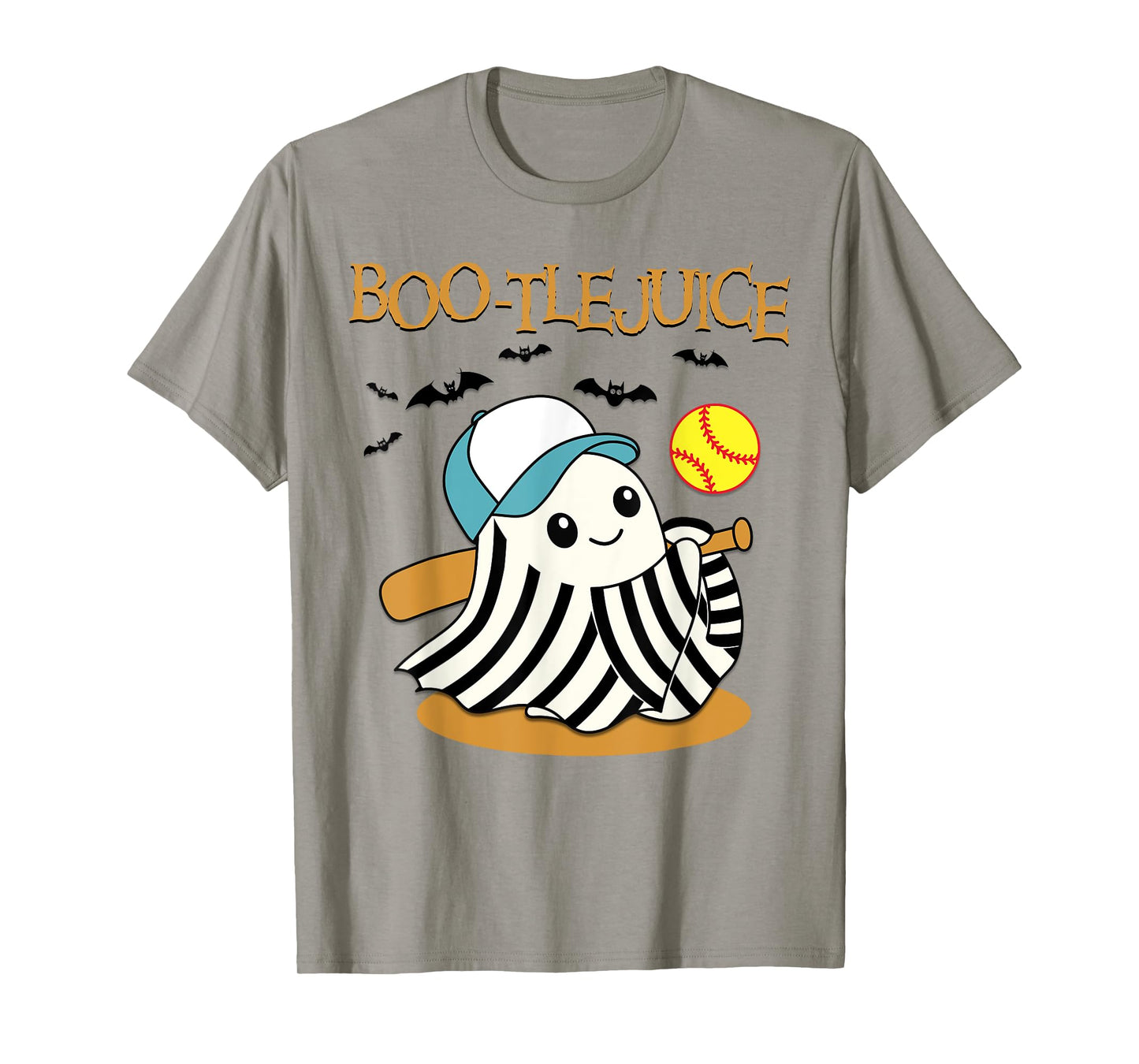 Boo-tlejuice Ghost Playing Softball Mom Girls Halloween T-Shirt