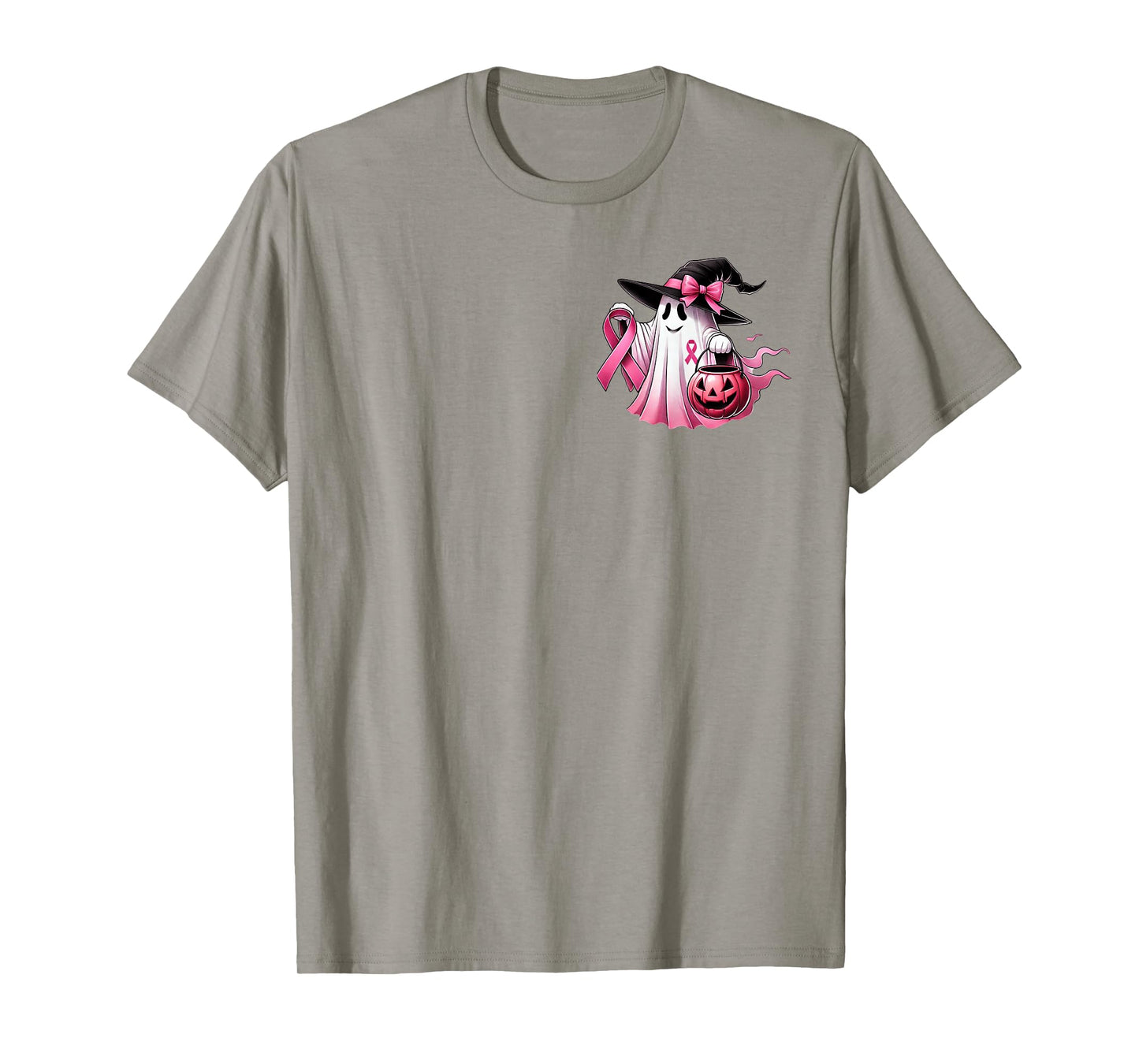 in October We Wear Pink, Ghost Witch, Breast Cancer Awarenes T-Shirt