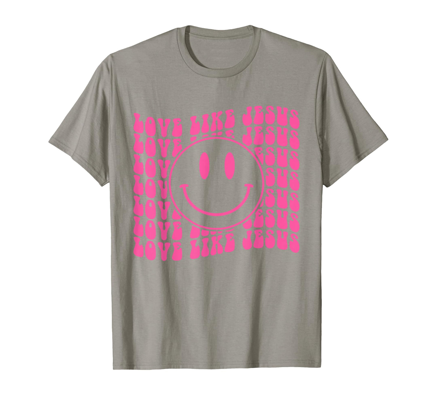 Retro Love Like Jesus Happy Face Aesthetic T-Shirt