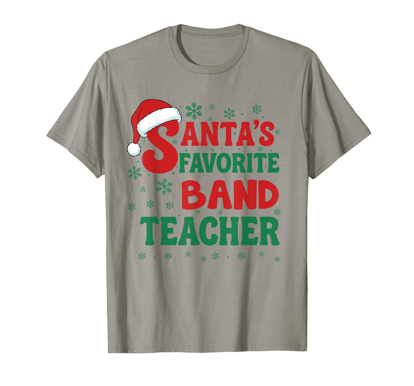 Santa's Favorite Band Teacher Christmas Holiday Pajama T-Shirt