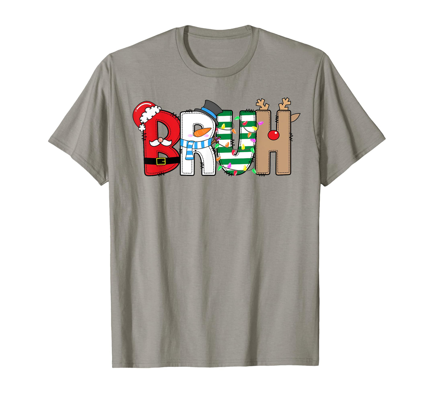 Bruh Santa Snowman Elf Reindeer Merry Christmas Xmas Pajamas T-Shirt