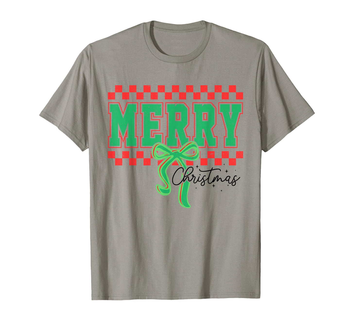 Coquette Merry Christmas Checkered Xmas Holiday Women Kids T-Shirt