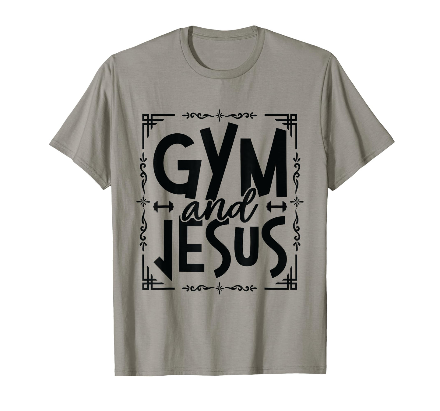 Gym and Jesus Gym Fitness Lifting Weights Body Building T-Shirt