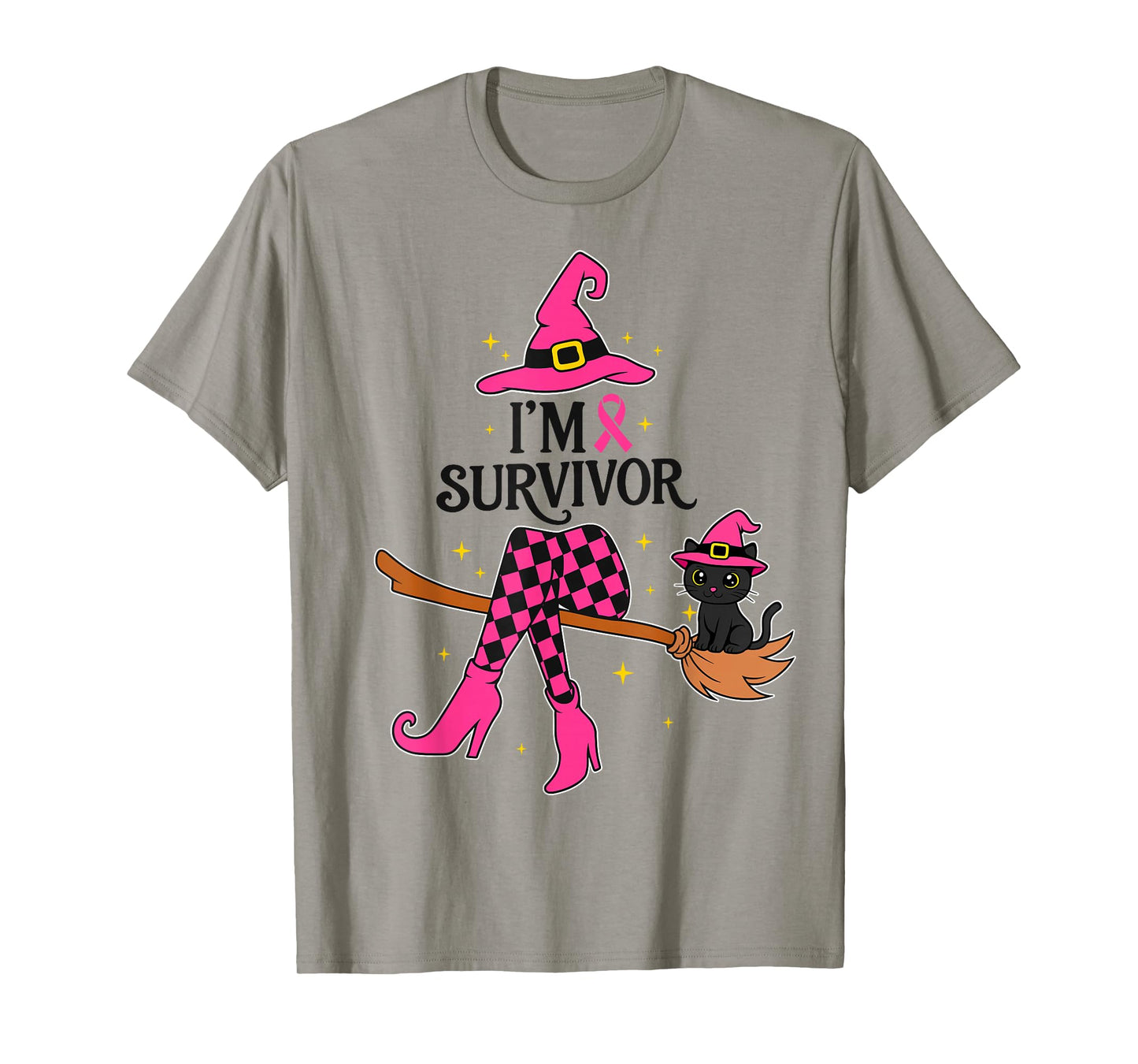 Halloween Witch I'm A Survivor Breast Cancer Warrior Women T-Shirt