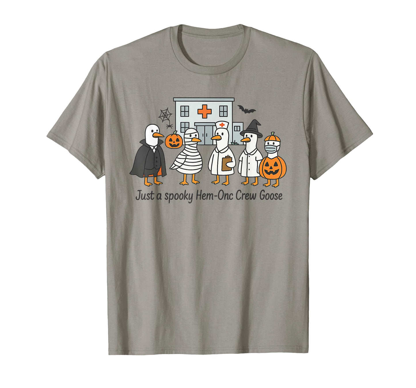 Just A Spooky Hem-Onc Crew Goose, Cute Silly Goose Halloween T-Shirt