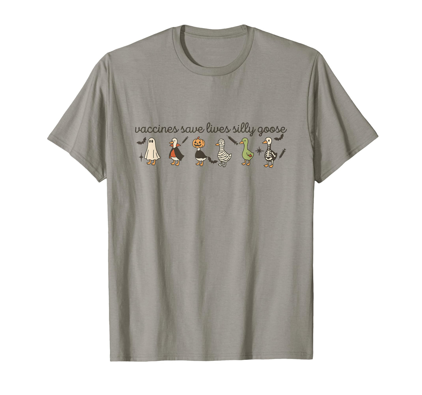 Vaccines Save Lives Silly Goose Halloween Goose Witch Farm T-Shirt
