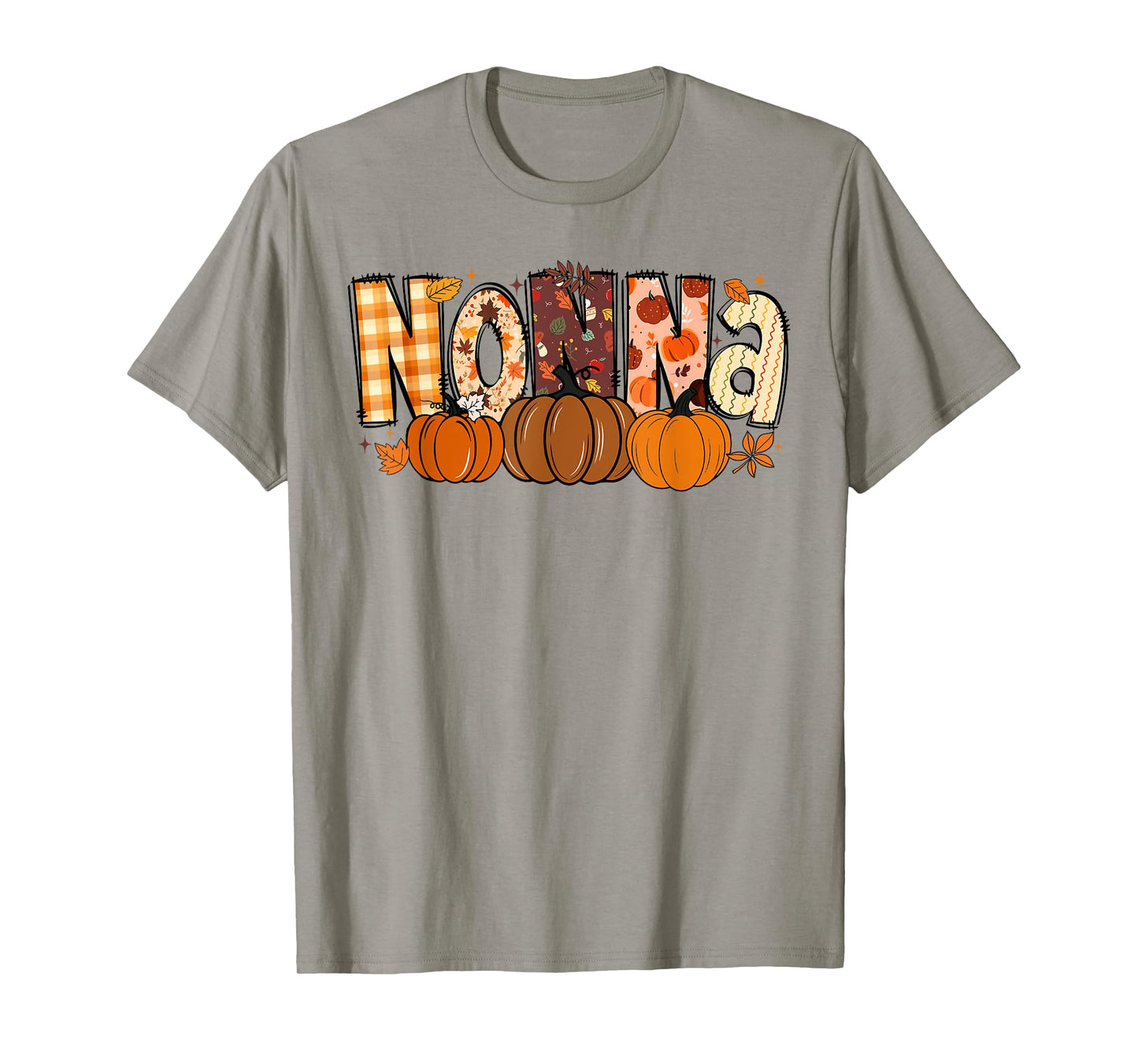 Retro Nonna Pumpkin Fall Leaves Grandma Fall Thanksgiving T-Shirt