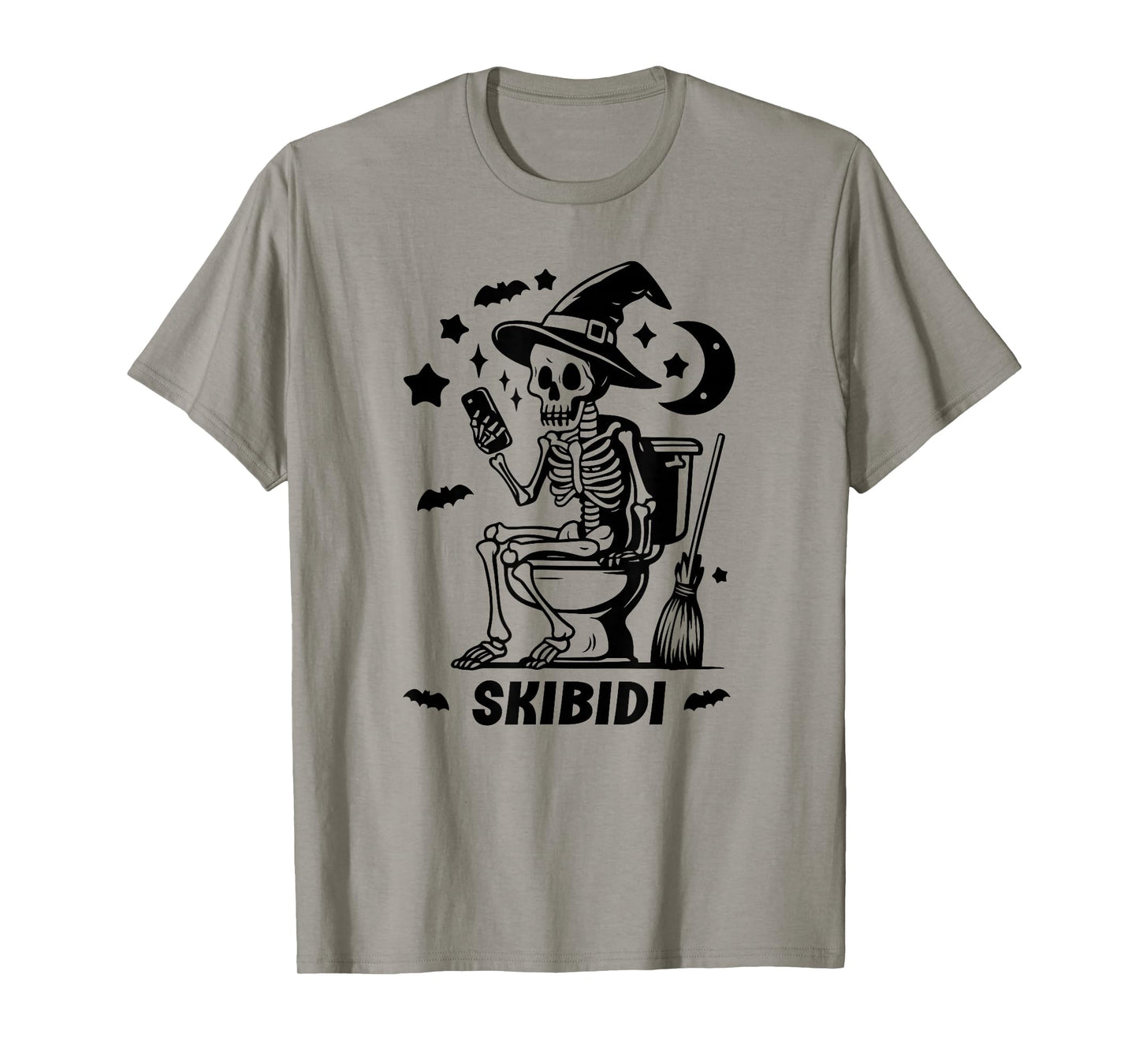 Skeleton Toilet Skibidi Waiting for Halloween Costume Like T-Shirt
