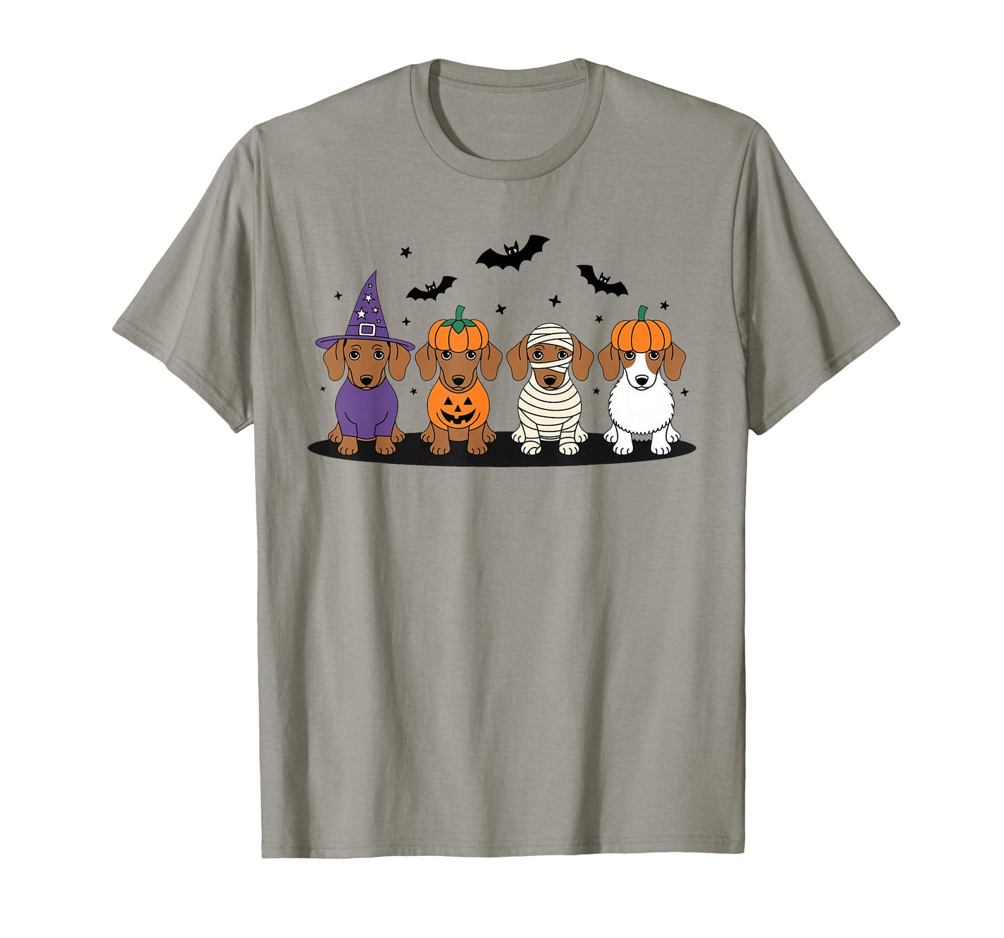 Weiner Dog Witch Happy Halloweenie Cute Halloween Dachshund T-Shirt