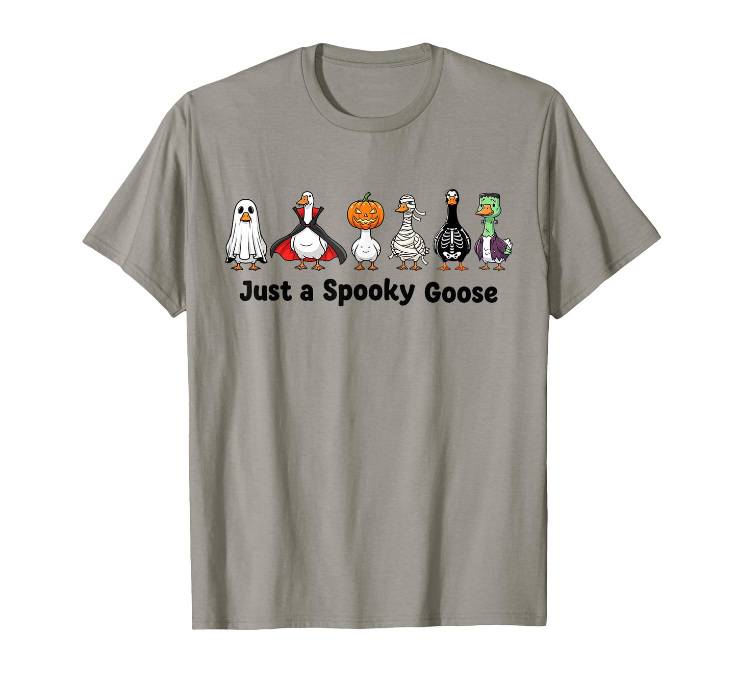 Just A Spooky Goose Ghost Witch Zombie Vampire Halloween T-Shirt
