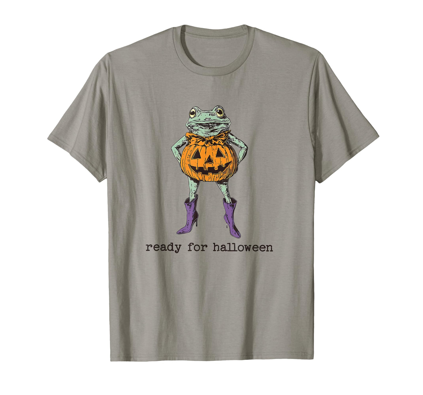 Ready for Halloween Funny Frog Wearing Pumpkin T-Shirt