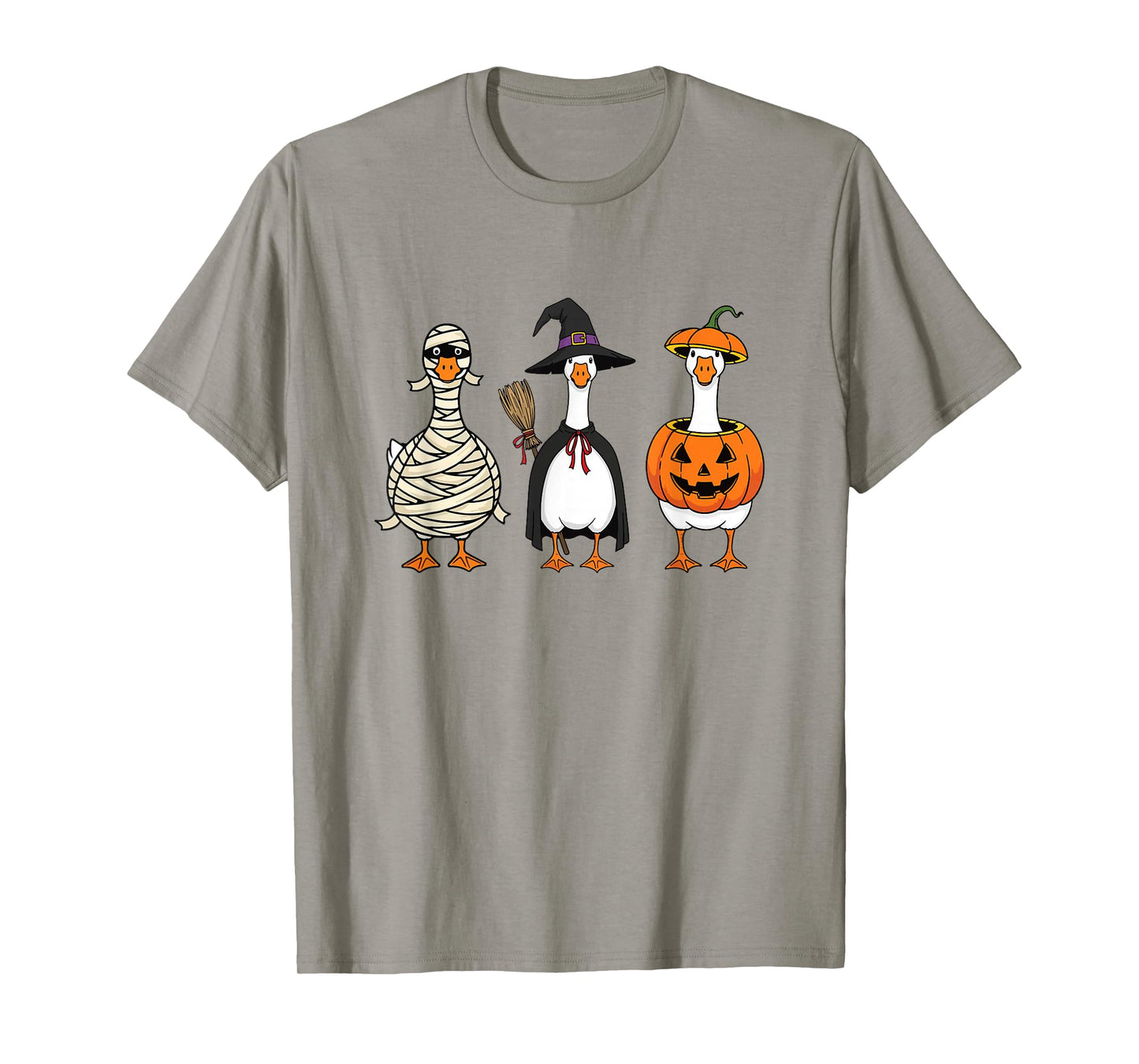 Funny Mummy Goose Halloween Pumpkin Witch Hat Goose T-Shirt