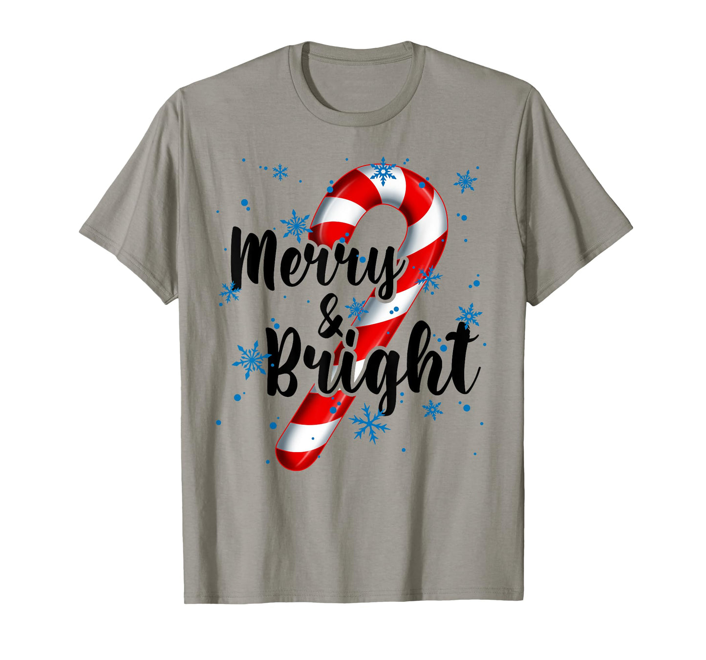 Candy Cane Merry and Bright Red and White Candy Snowflakes T-Shirt