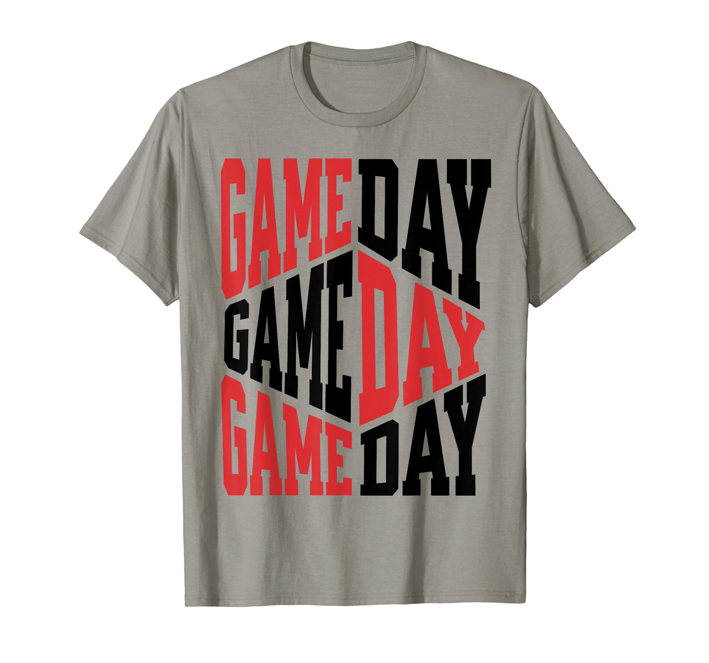 Game Day Red Black School Spirit Mascot Football Baseball T-Shirt
