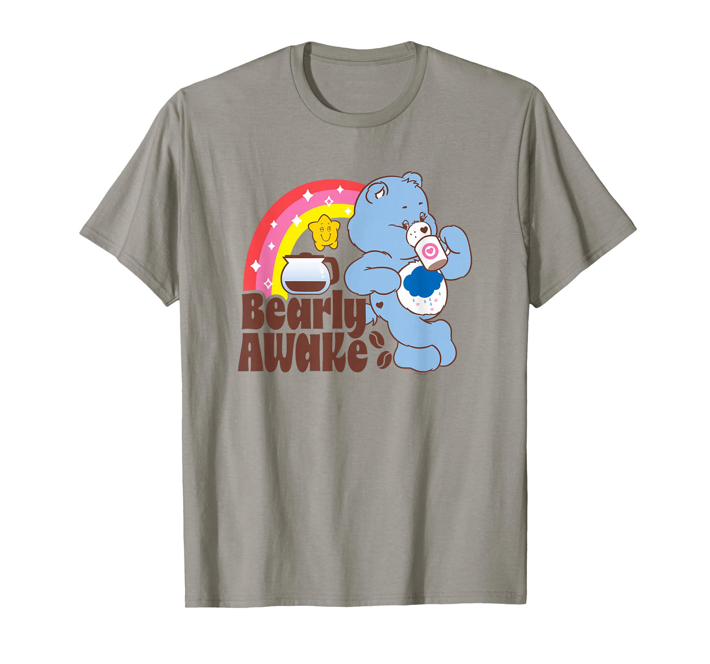 Care Bears Grumpy Bear Bearly Awake Coffee Fan Cartoon T-Shirt