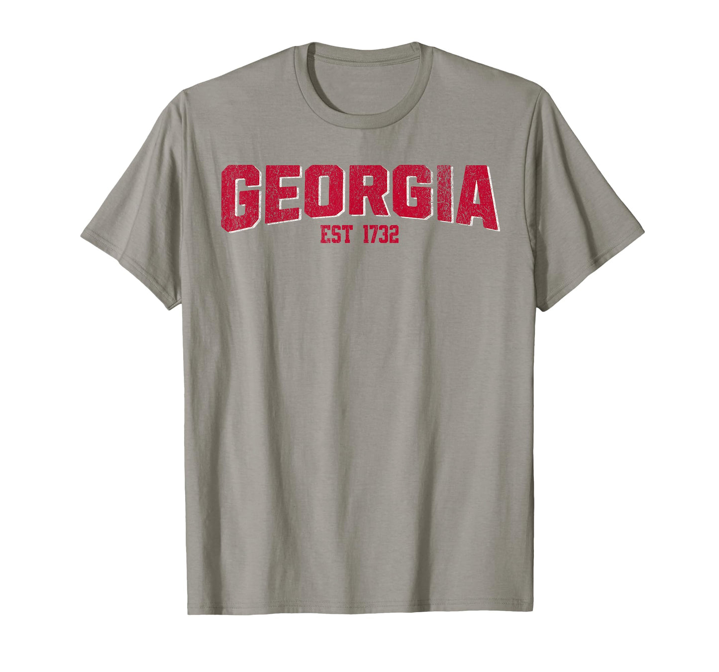 Georgia GA Vintage Athletic Design Red Text Sports T-Shirt