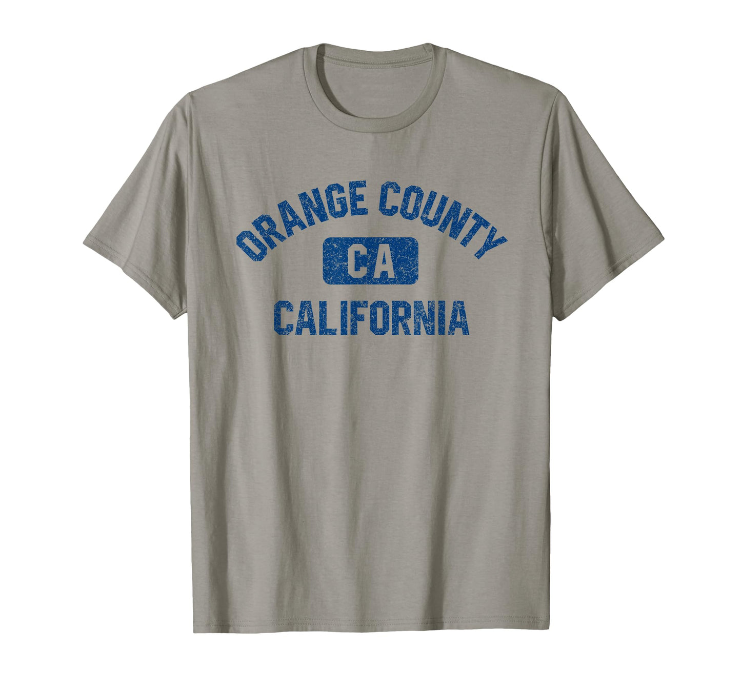 Orange County California Gym Style Distress Dark Blue Print T-Shirt