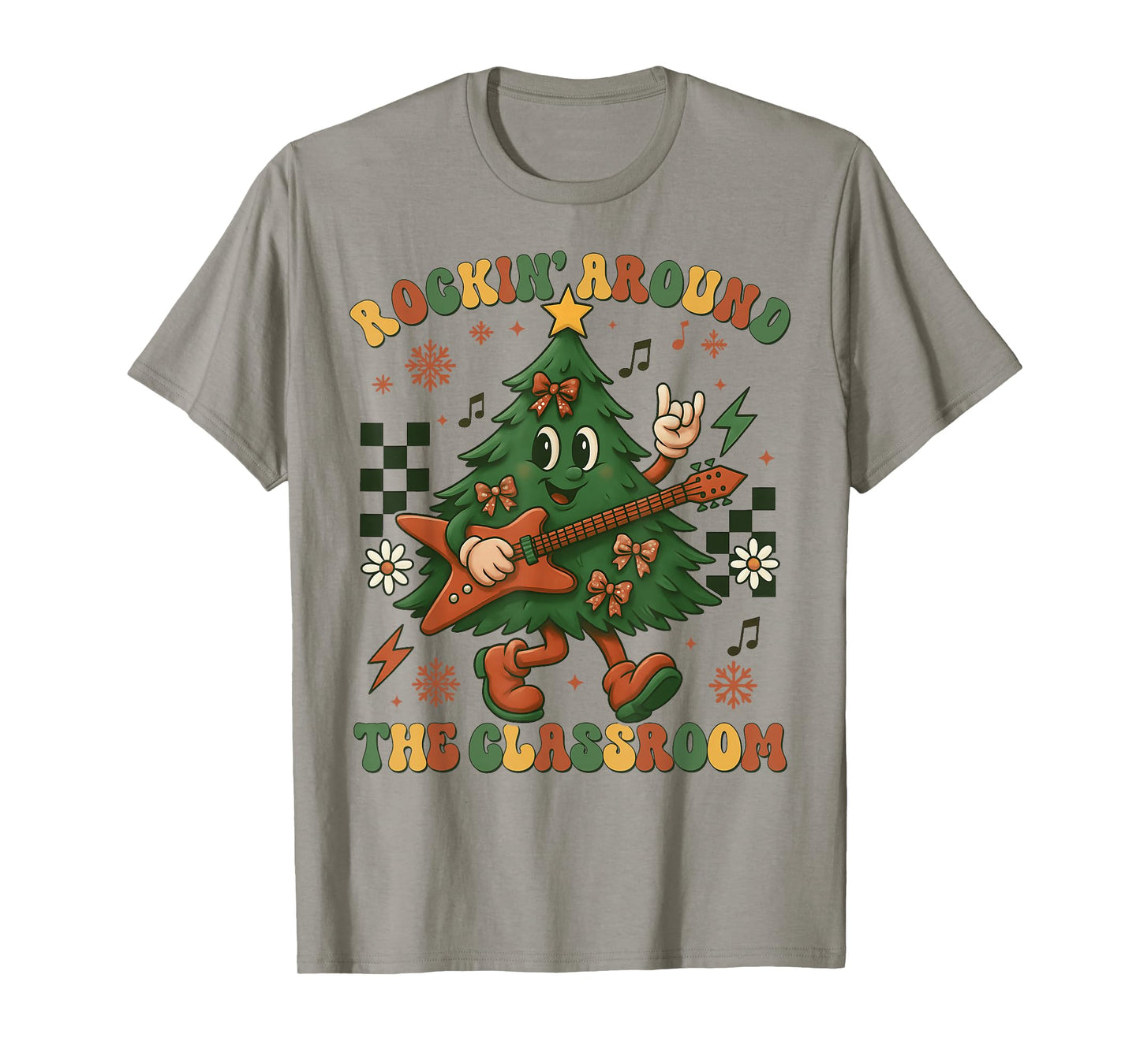 Christmas Tree Rockin' Around The Classroom Teacher Student T-Shirt