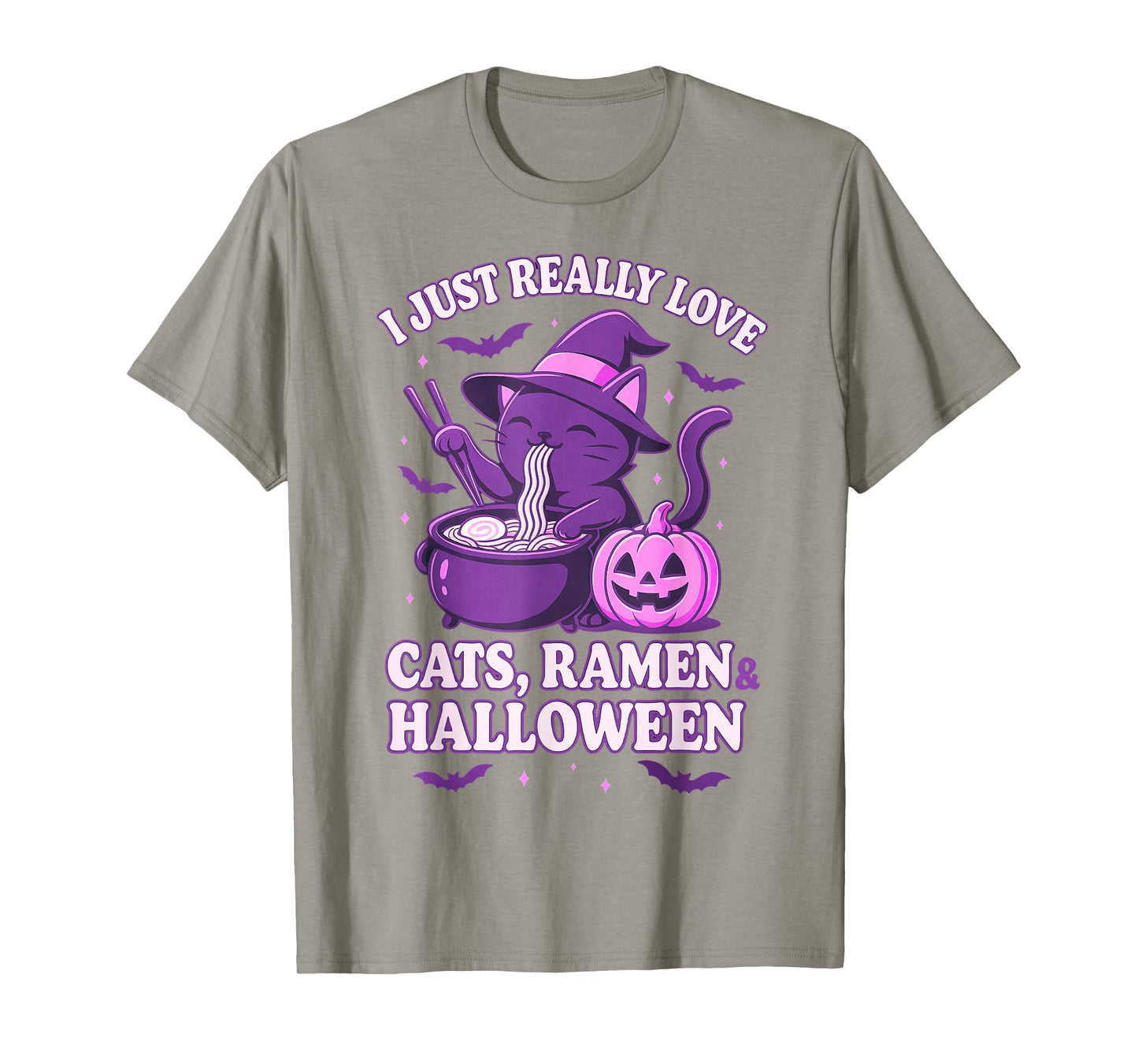 I Just Really Love Cats Halloween and Ramen T-Shirt