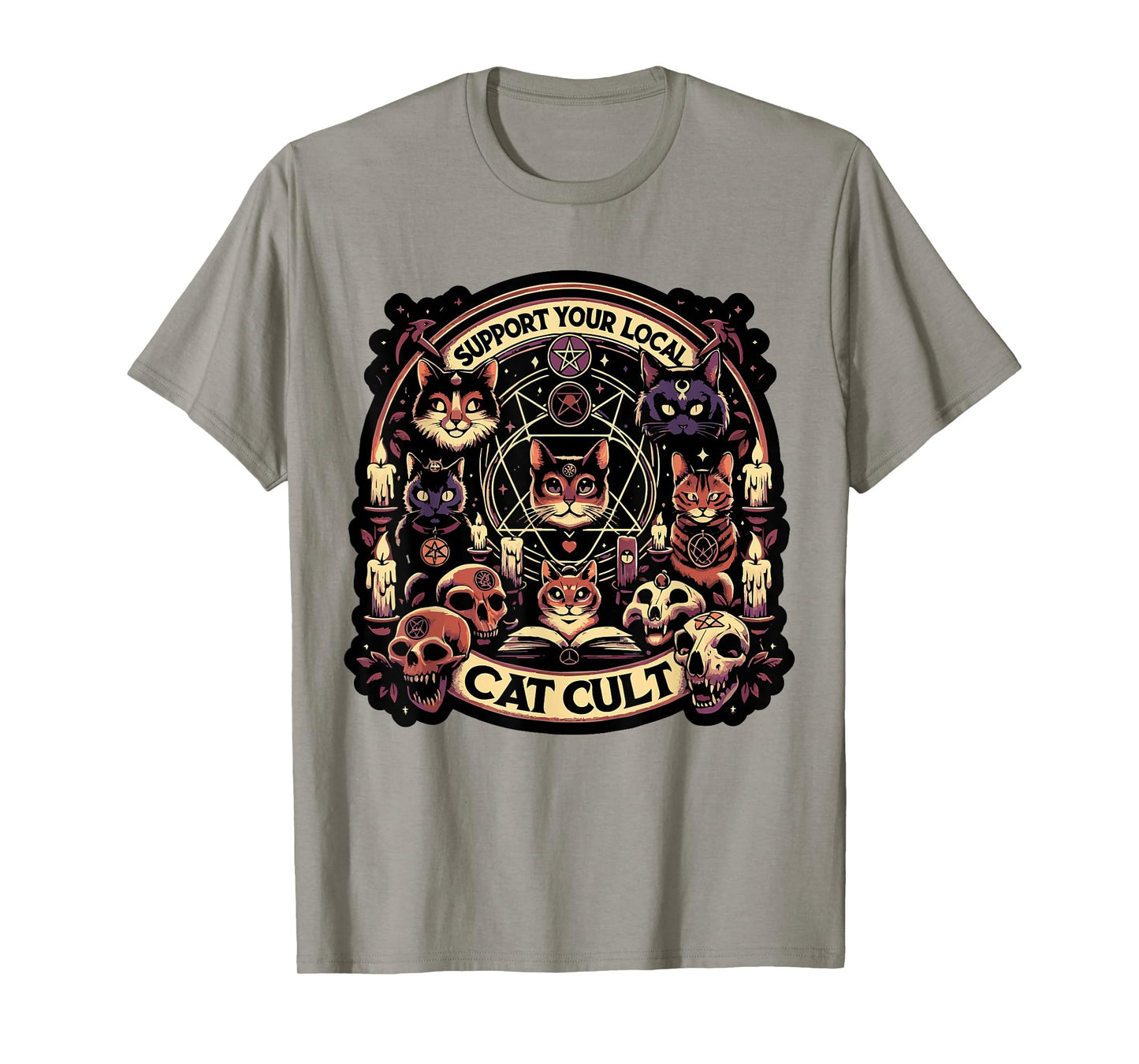Funny Support Your Local Cat Cult Tee Shirt T-Shirt