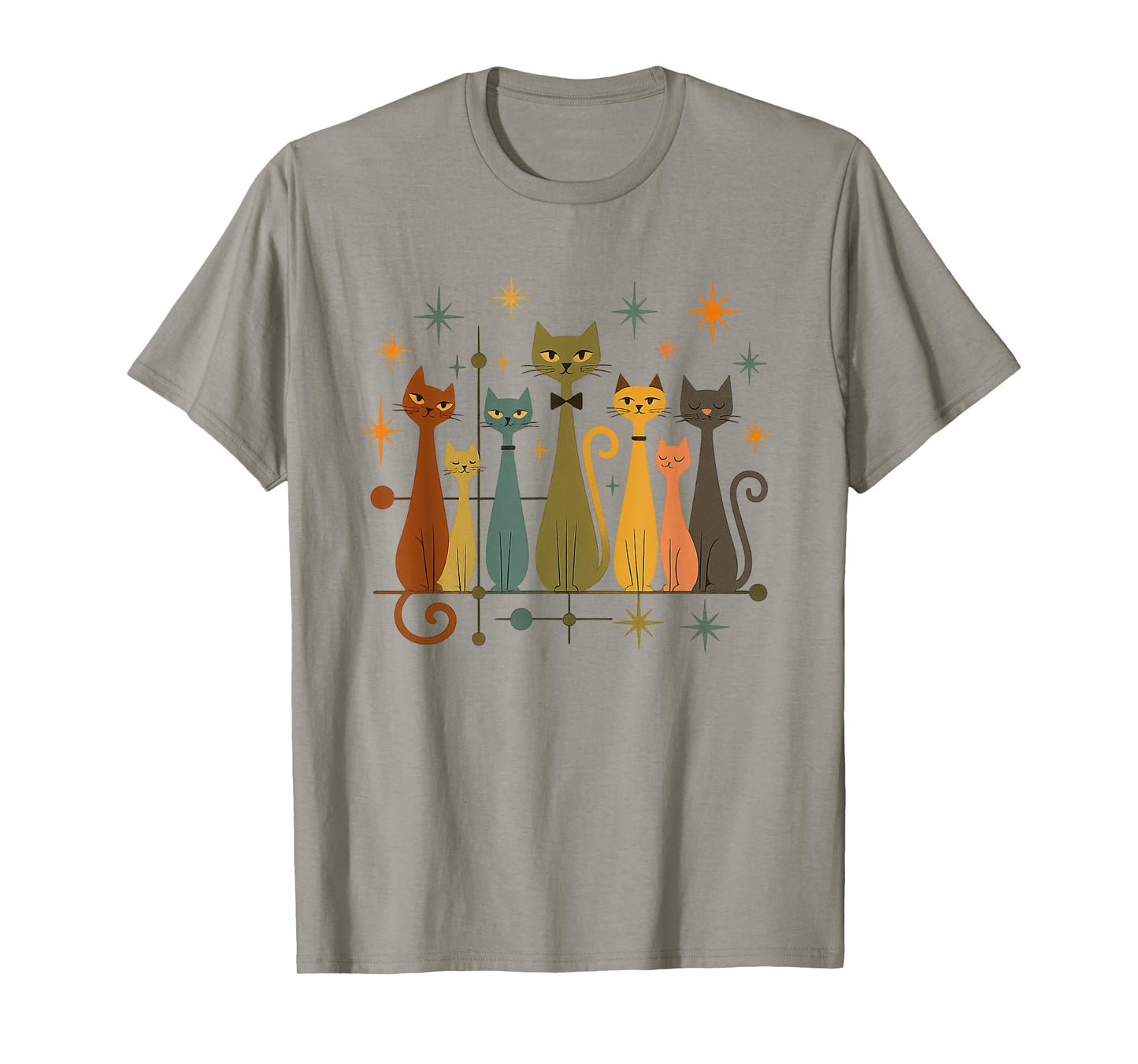 Mid-Century Modern Look Atomic Age 50s 60s Cat Shirt T-Shirt