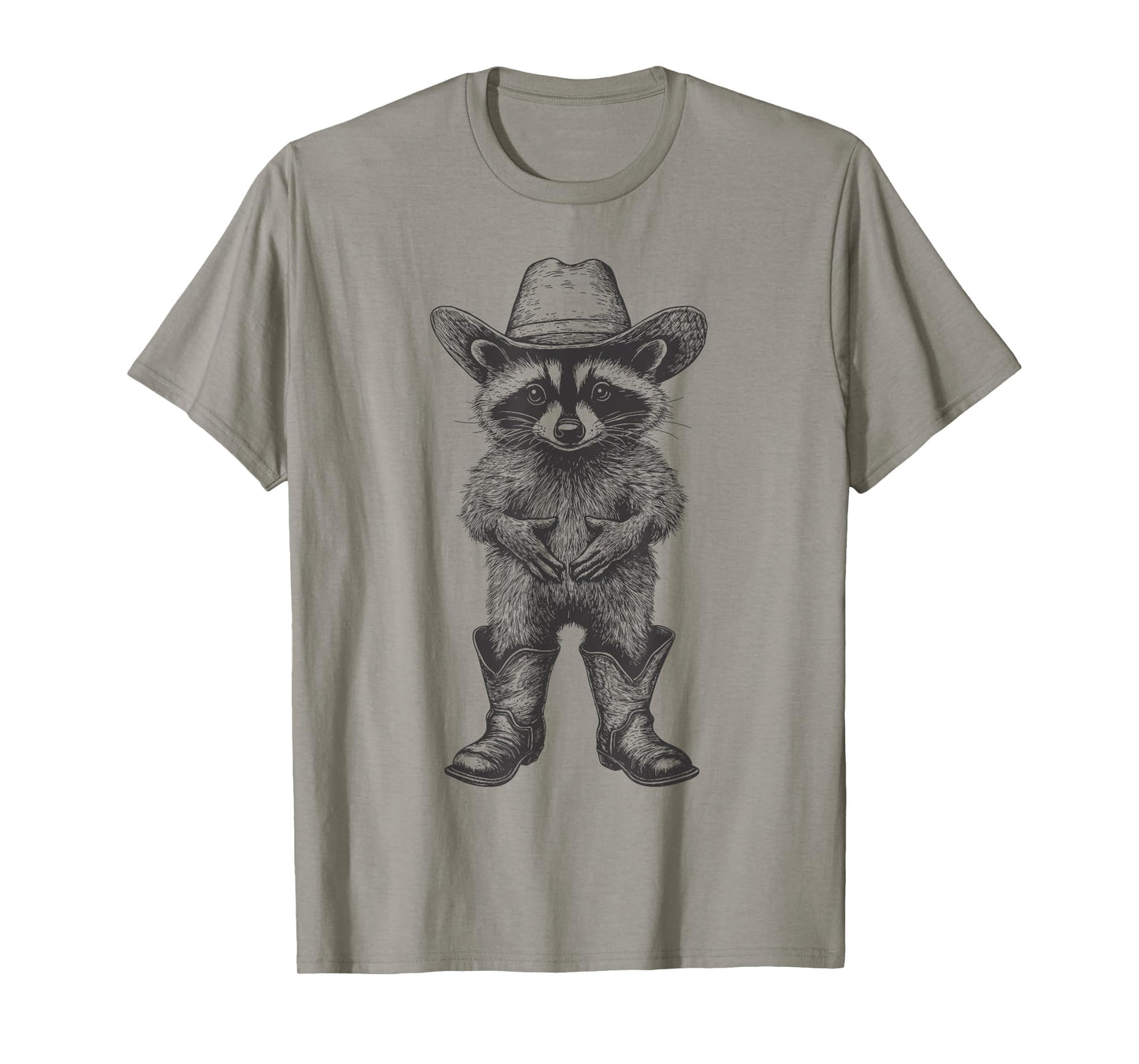 Raccoon Cowboy Hat Funny Western Cute Raccoon Lover Vintage T-Shirt