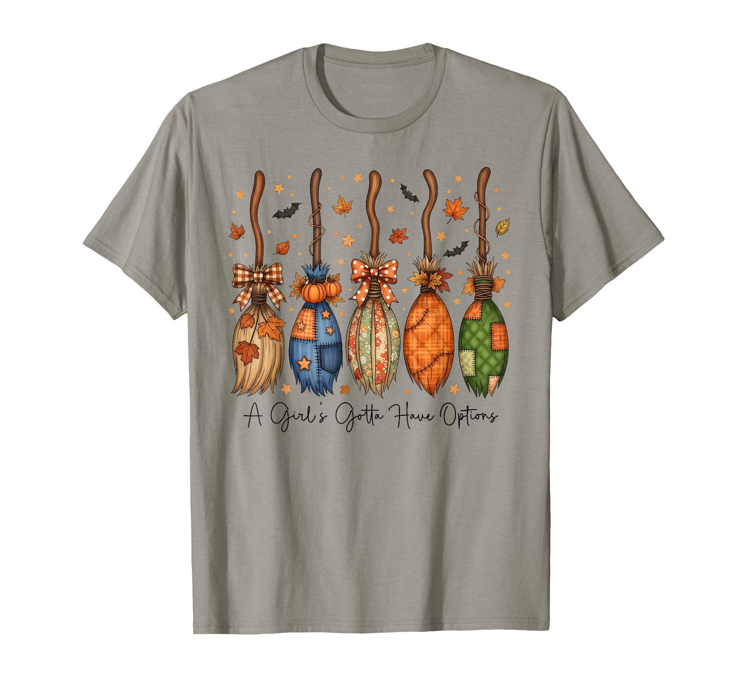 Funny Halloween A Girl's Gotta Have Options Witch Broom Kids T-Shirt