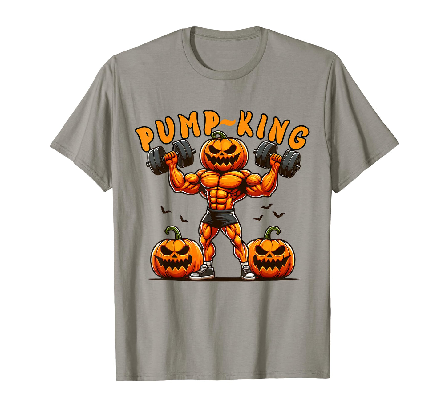 Funny Pump King Halloween Workout Lifting Pumpkin Gym Spooky T-Shirt