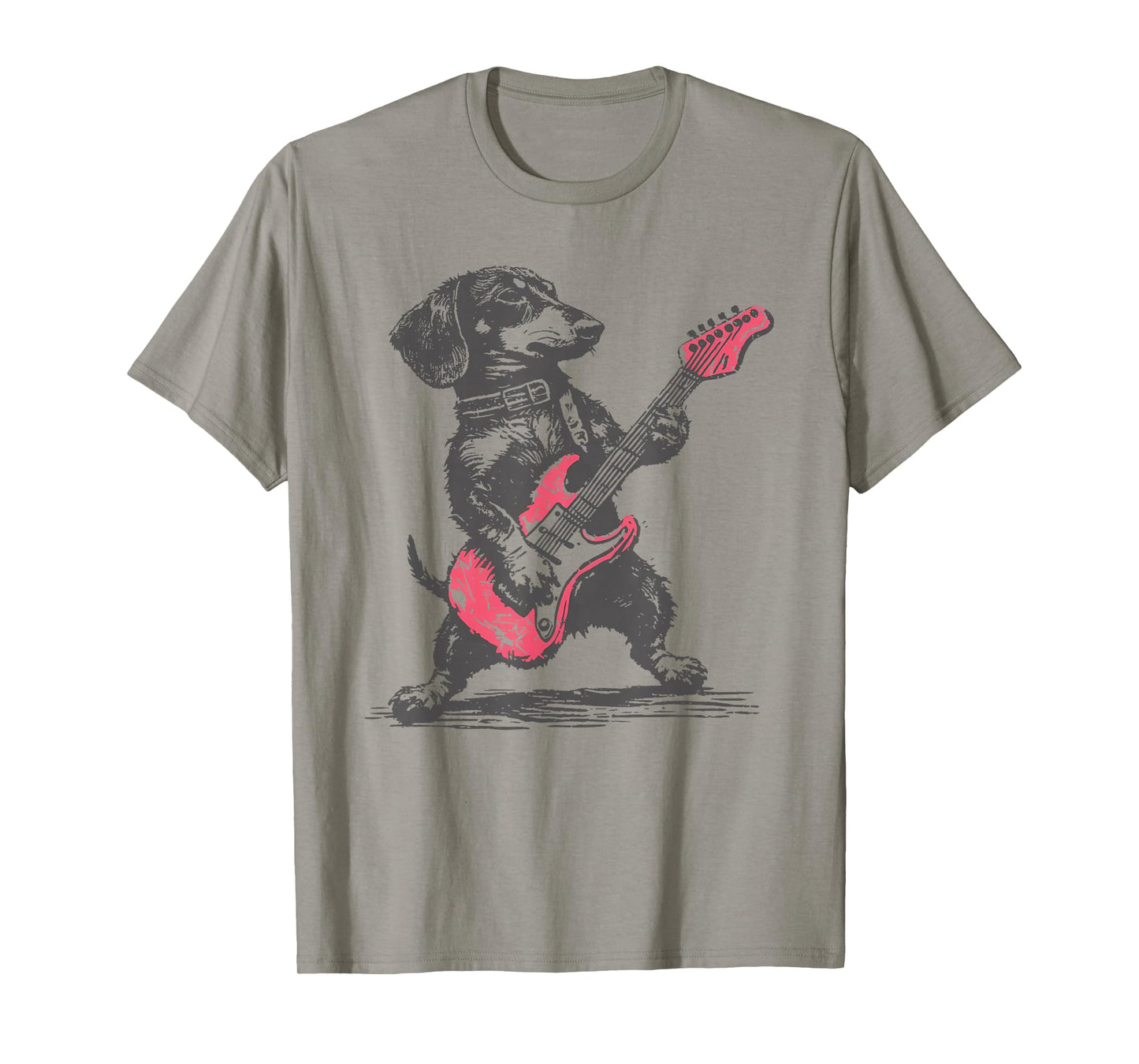vintage dachshund weenie playing guitar T-Shirt