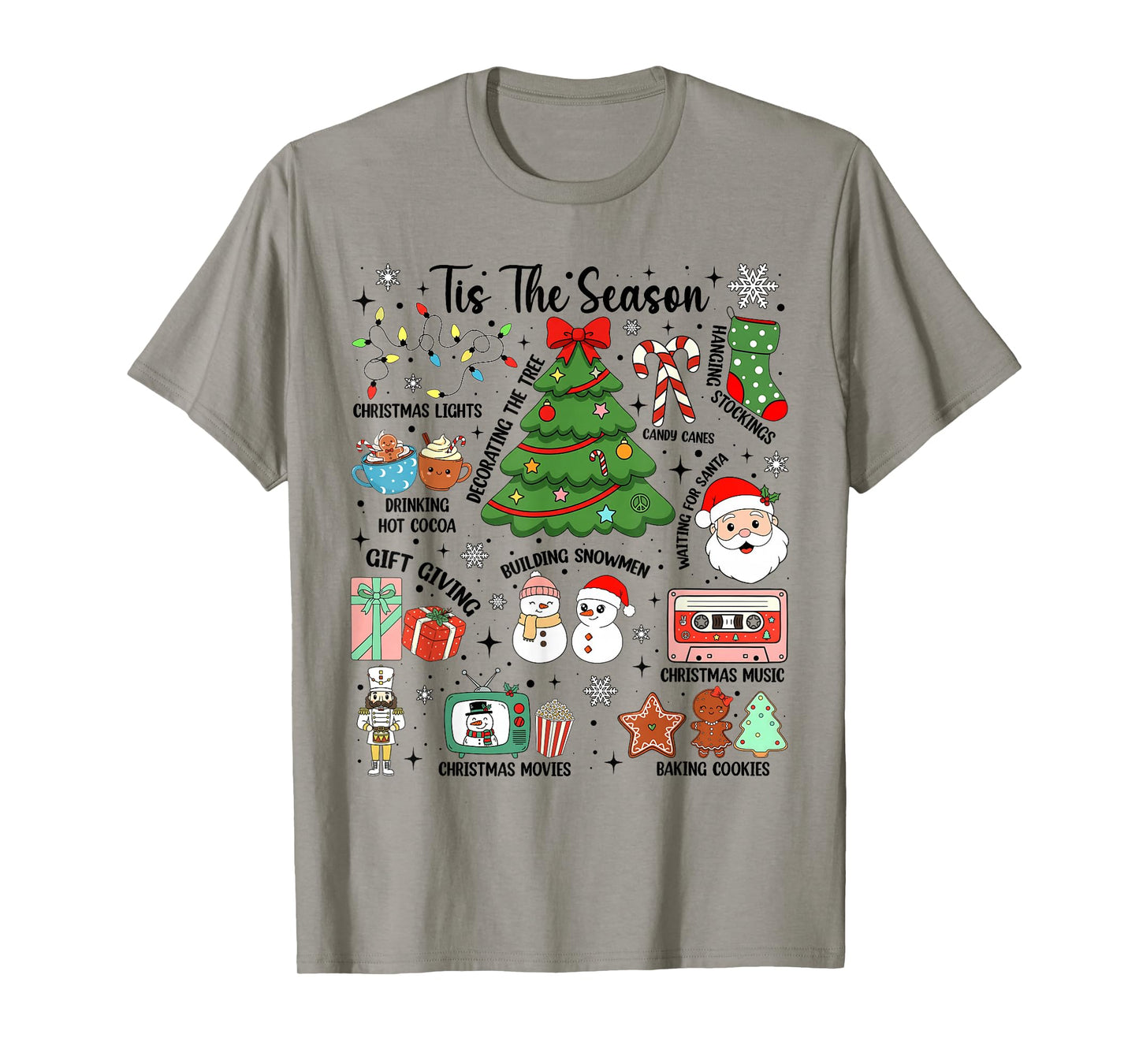 Tis The Season Cute Christmas Holiday Matching Family Pajama T-Shirt