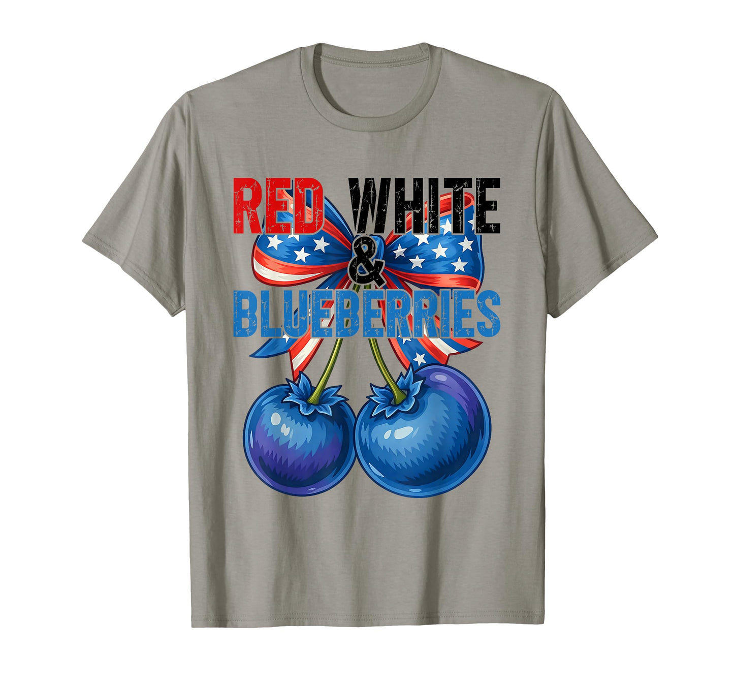 Red White Blueberries Funny Patriotic Retro USA Humor T-Shirt