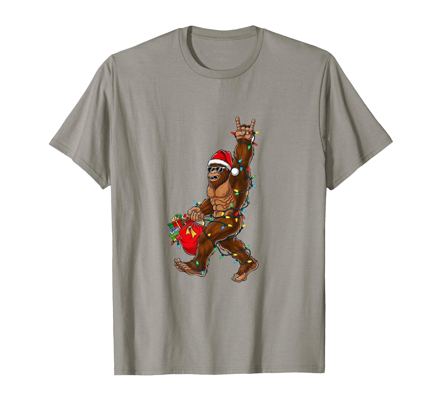 Funny Christmas Bigfoot Holiday Cryptid Design T-Shirt
