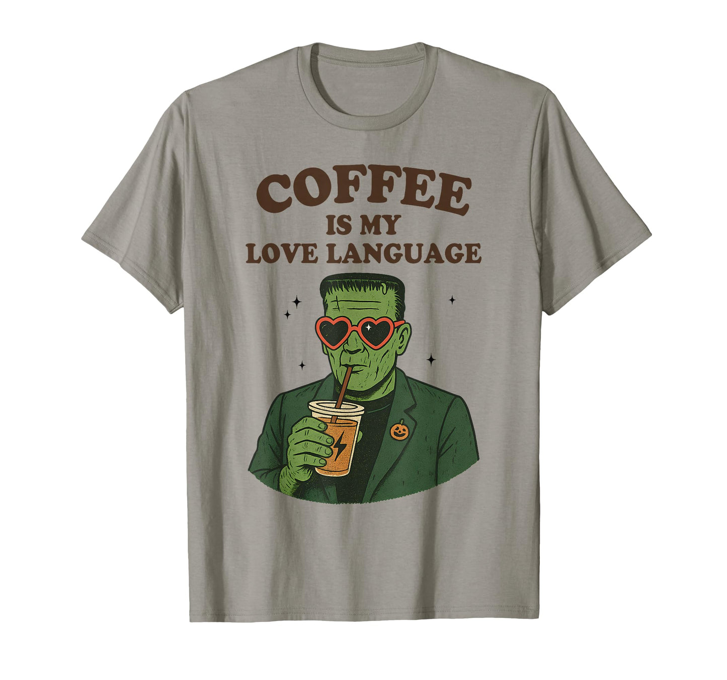 Coffee is My Love Language Frankenstein Vintage Halloween T-Shirt