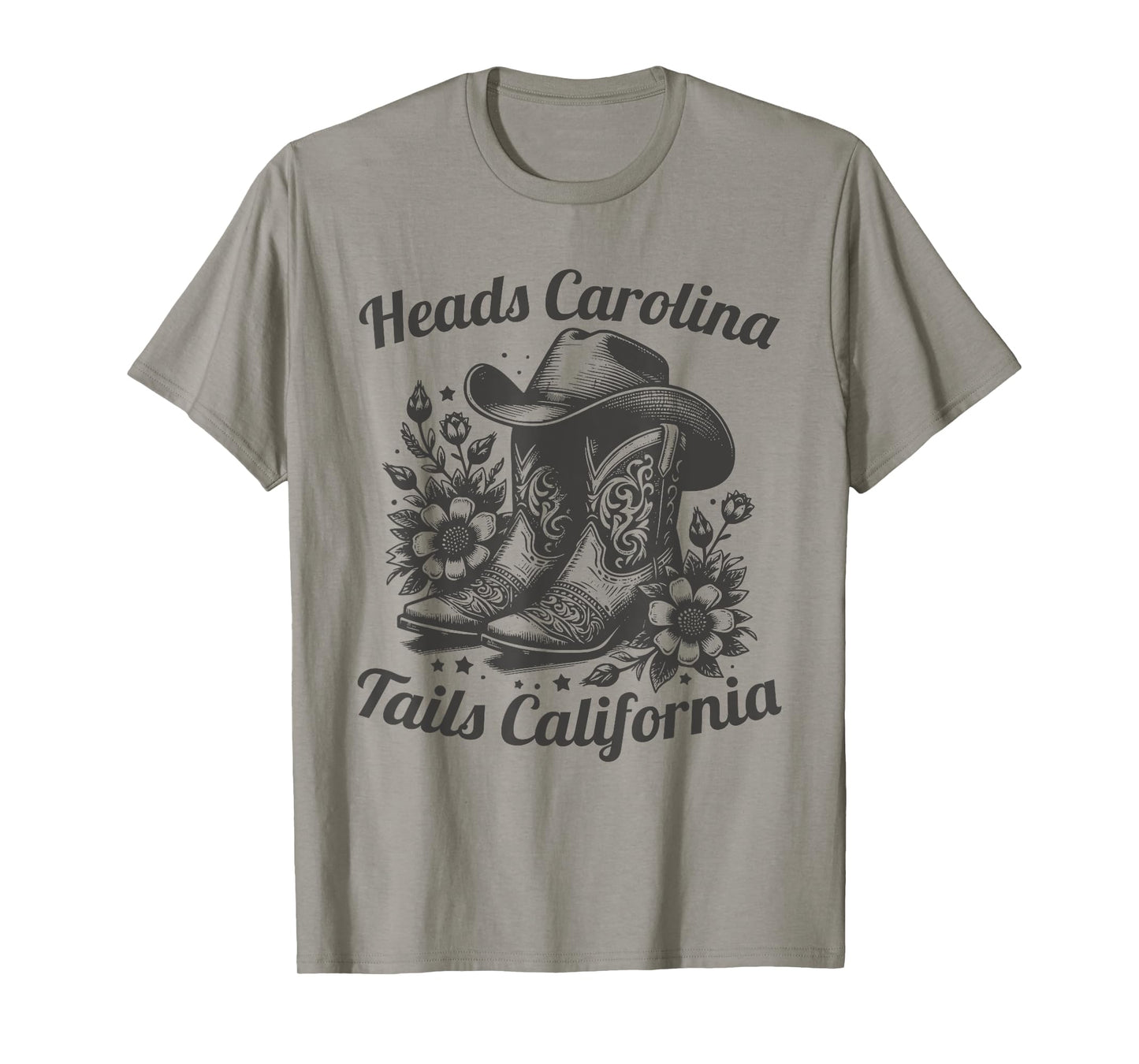 Heads Carolina Tail California Retro Vintage T-Shirt
