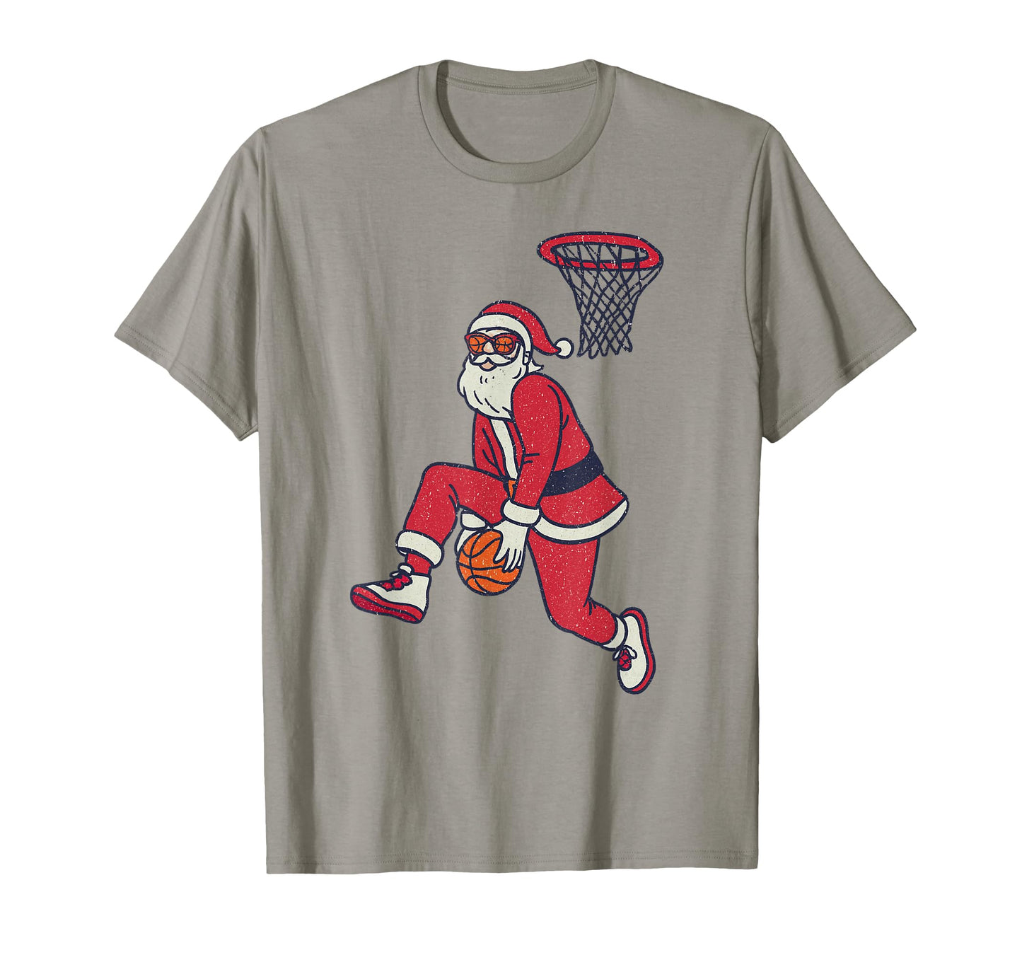 Santa Claus Playing Basketball Xmas Holiday Christmas T-Shirt