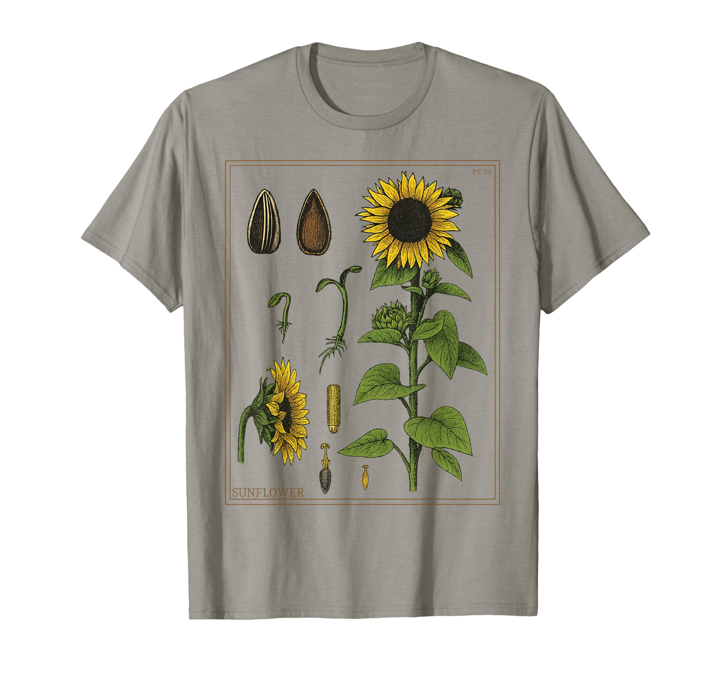 Vintage Botanical Sunflowers Floral Summer Plant T-Shirt