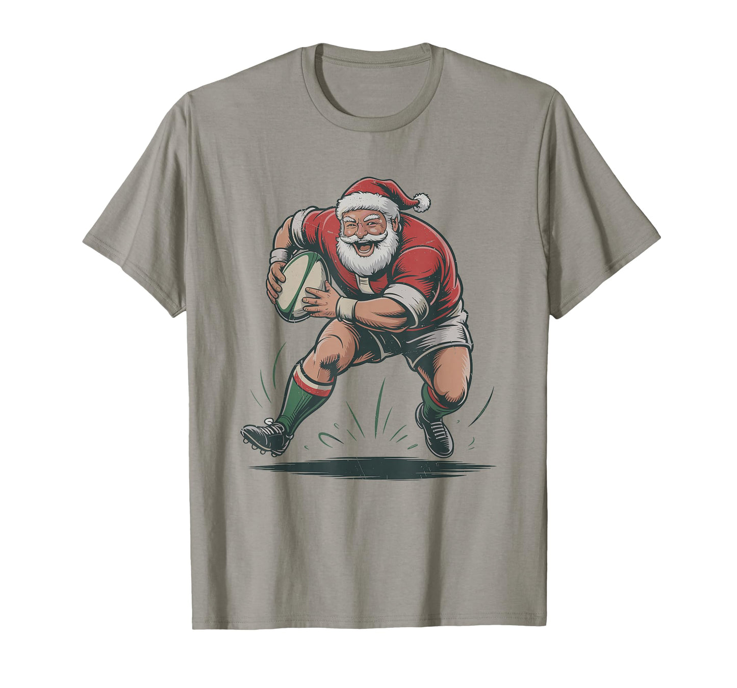 Santa Playing Rugby Retro Vintage 90s Christmas Holiday T-Shirt