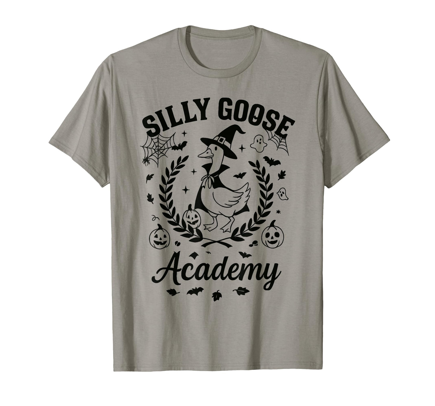 Silly Goose Academy Funny Witch Halloween Spooky Goose T-Shirt