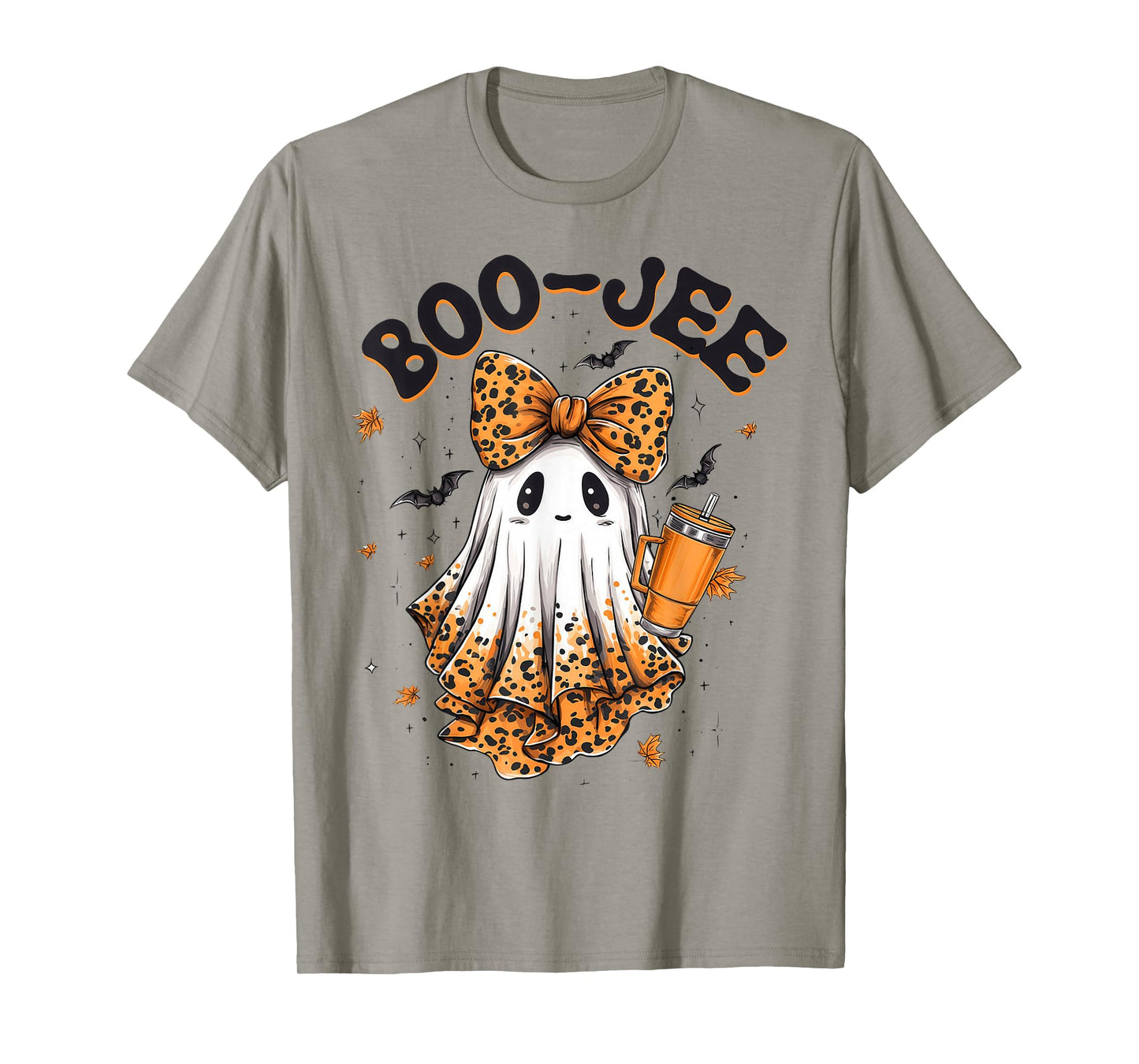 Coquette Leopard Ghost Coffee Boo-JEE Halloween Boujee Ghost T-Shirt