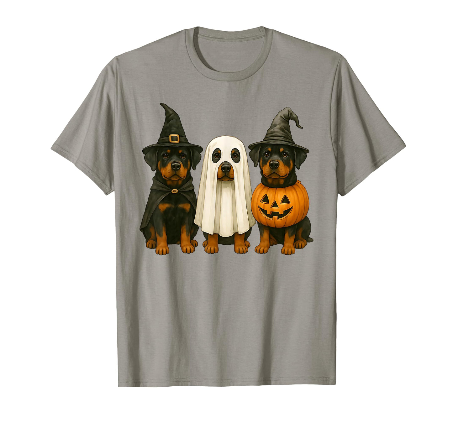 Rottweiler Halloween Rottie Dog Pumpkin Witch T-Shirt