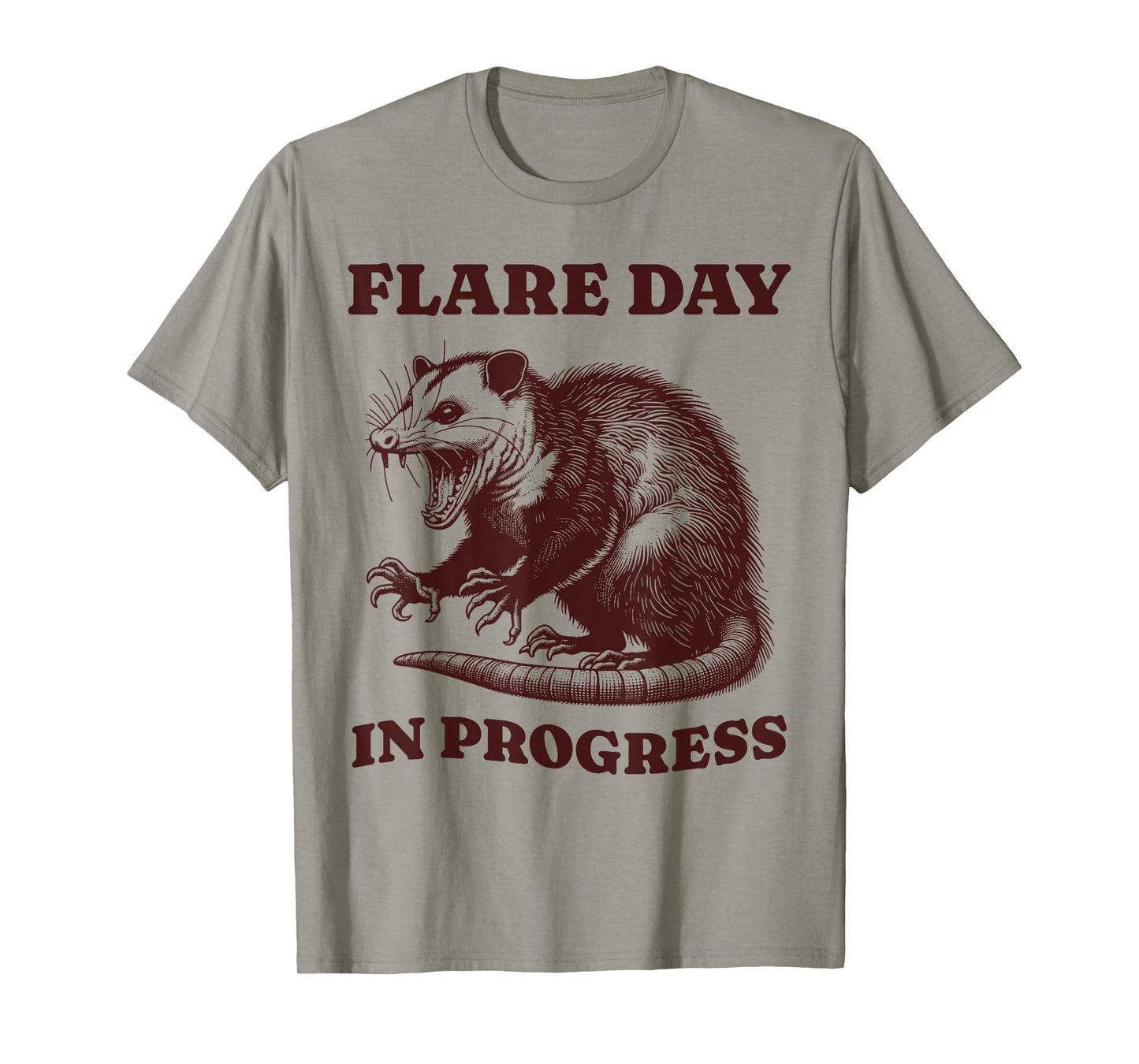 Vintage Possum Flare Day Invisible Illness Chronic Pain T-Shirt