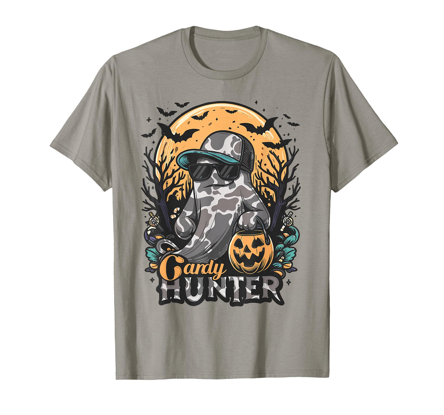 Candy Hunter Halloween Camo Ghost Outdoor Hunting Season T-Shirt