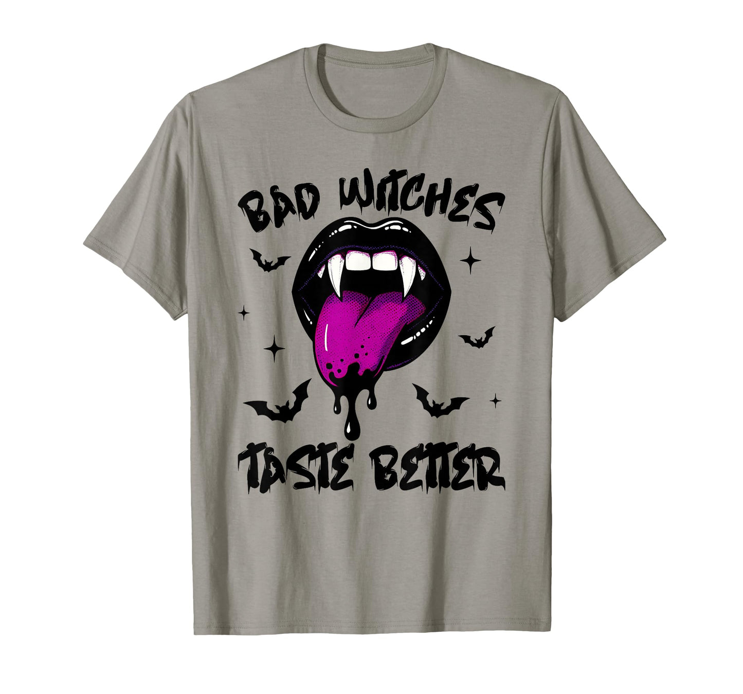 Bad Witches Taste Better Tattoo Lover Vintage Lips Halloween T-Shirt