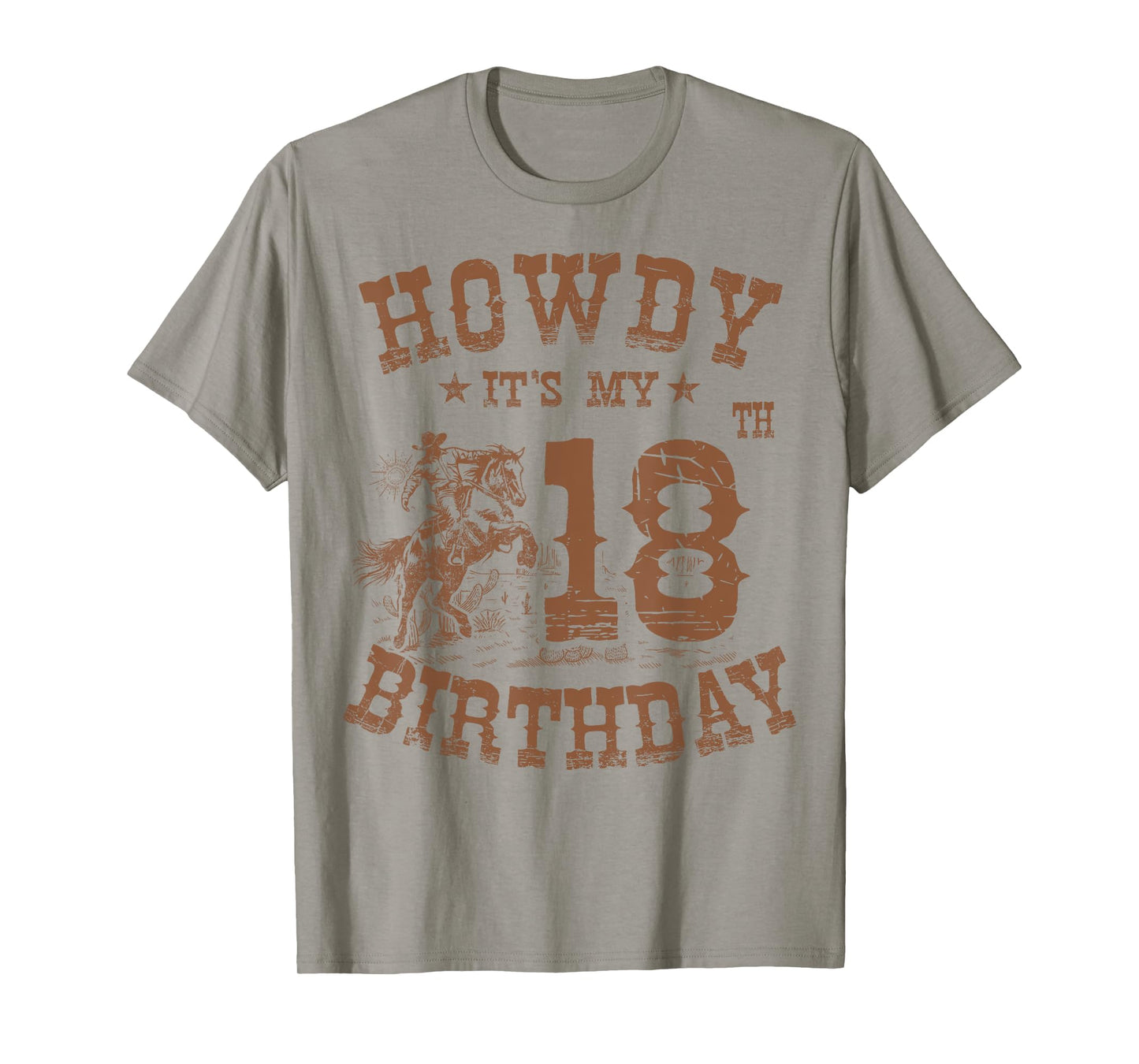 Howdy It's My 18th Birthday Western Cowboy 18 Years Old Bday T-Shirt