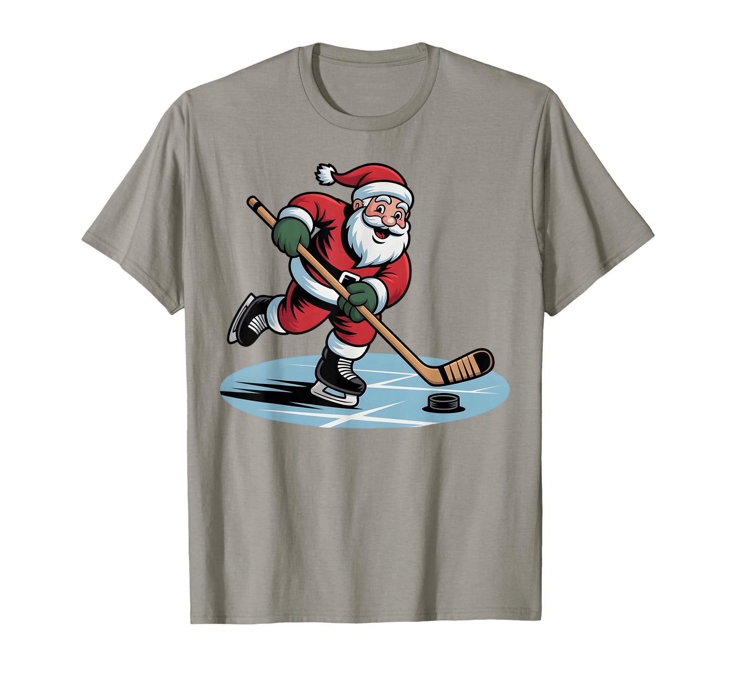 Christmas Ice Hockey Player Santa Funny Xmas Boys Kids T-Shirt