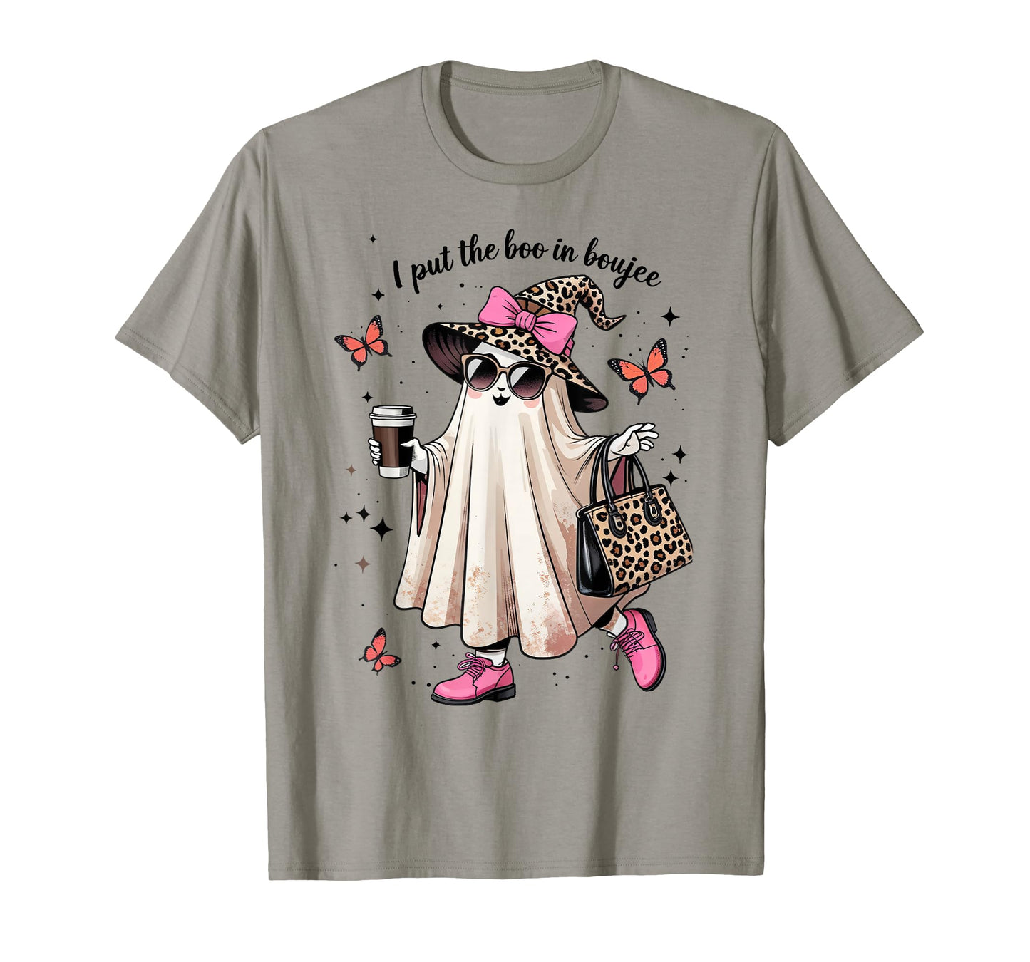 I Put The Boo in Boujee Halloween Cute Lady Ghost Girl Women T-Shirt