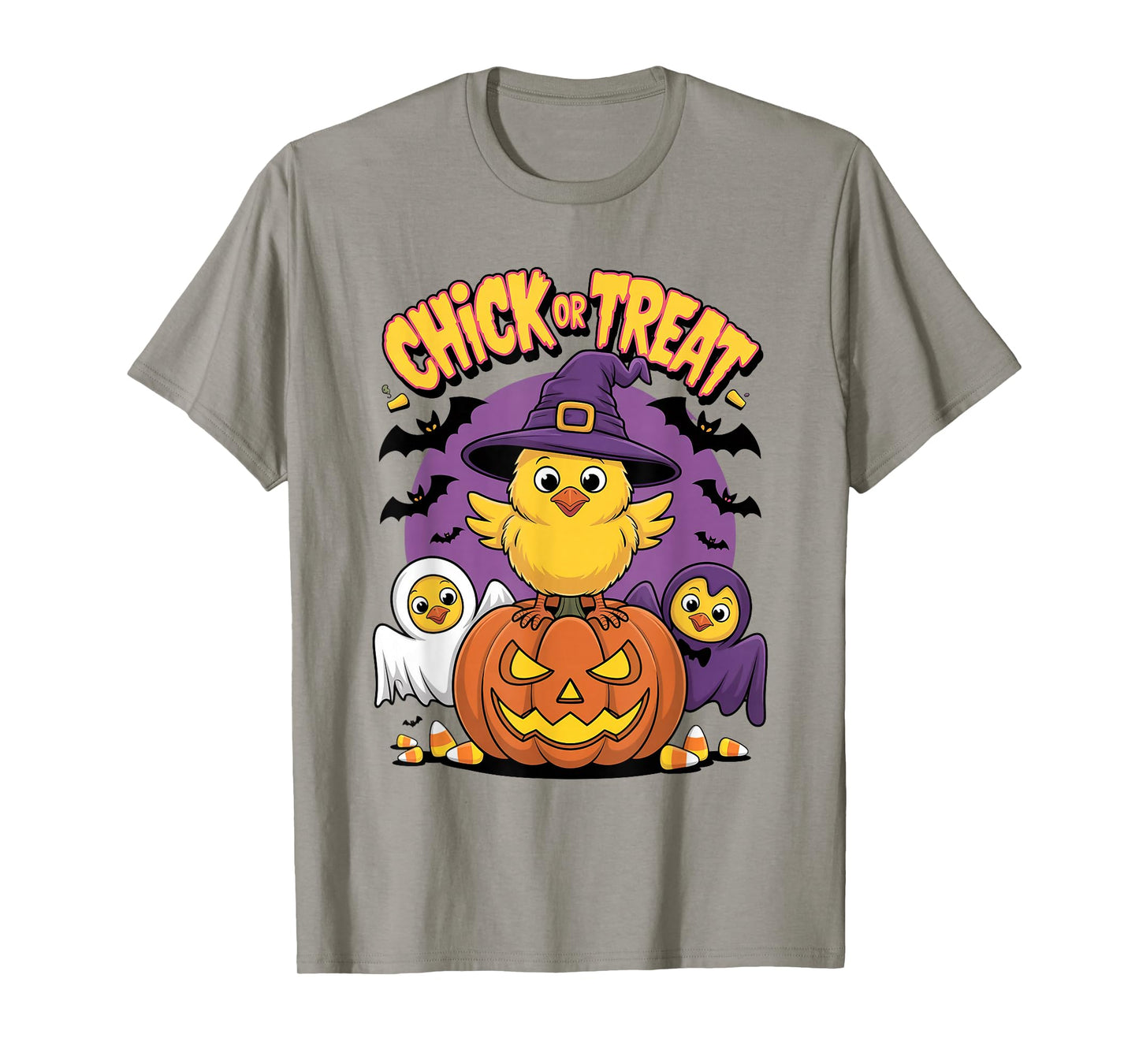 Chick or Treat Halloween Pumpkin Cute Spooky Witch, Ghost T-Shirt